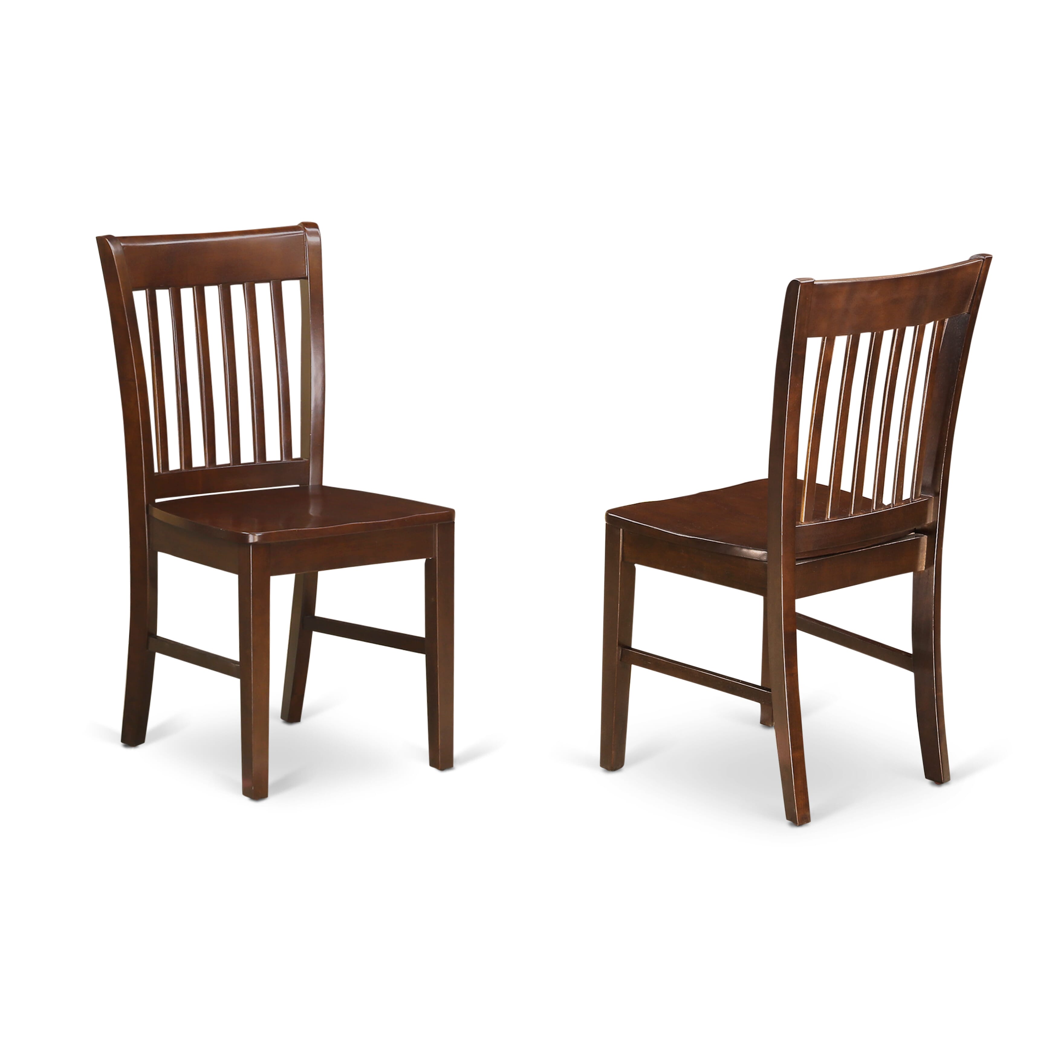 Luxe by East West Furniture 42NF3-307-W 3-piece kitchen set Consists a round pedestal dining table and 2 Slatted Back kitchen chairs, Mahogany finish.
