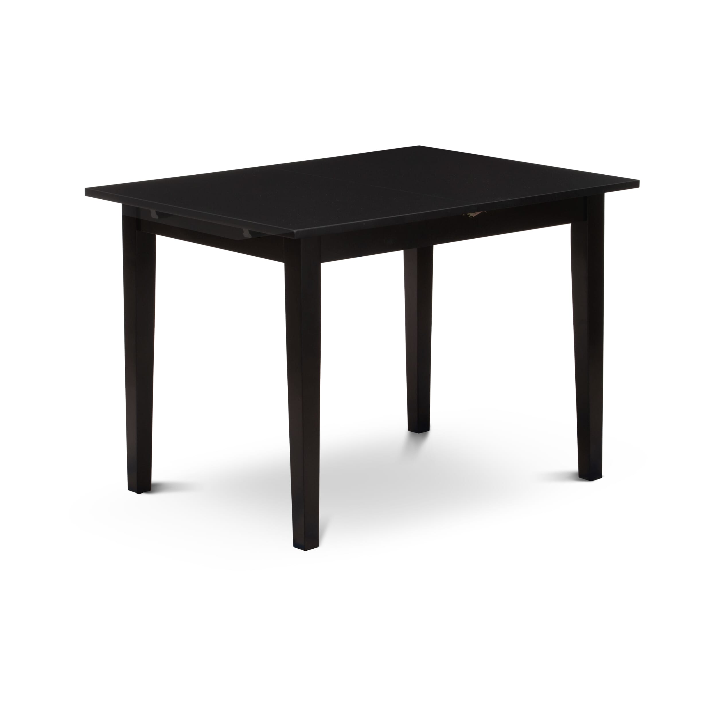 East West Furniture NFDA3-BLK-29 3 Piece Kitchen Table Set Includes a Rectangle Dining Table with Removable leaf and 2 Upholstered Chairs, 32x54 Inch, Black
