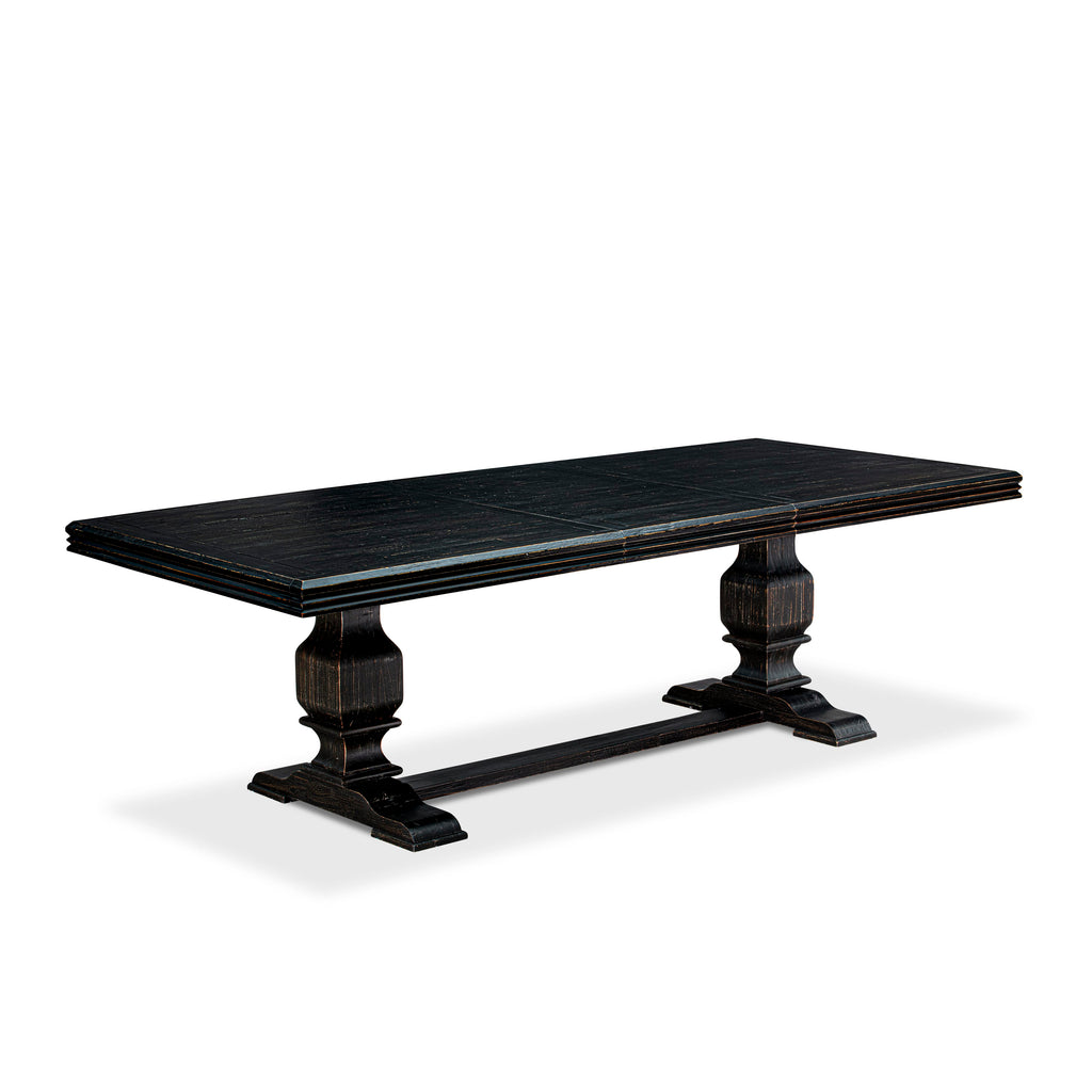 Luxe by East West Furniture NKLA7-SBB-47 7 Pieces Kitchen table Set includes a Rectangular Dining Table and 6 Light Sable Linen Fabric Kitchen Chairs with Black legs - Sand Blasting Black finish