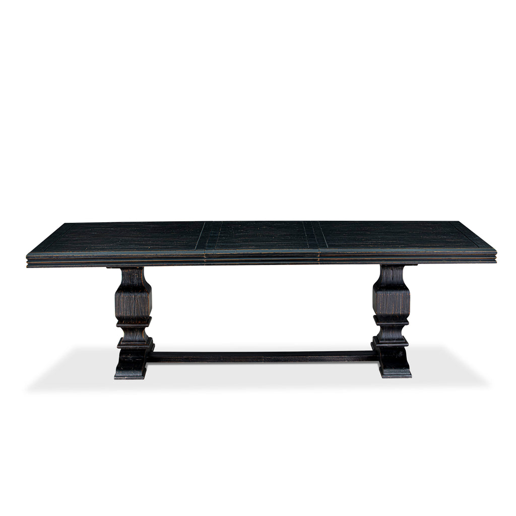 Luxe by East West Furniture NKLA5-SBB-47 5 Pieces Dining Room Set consists of a Rectangular Kitchen Table and 4 Light Sable Linen Fabric Dining Room Chairs with Black legs - Sand Blasting Black finish