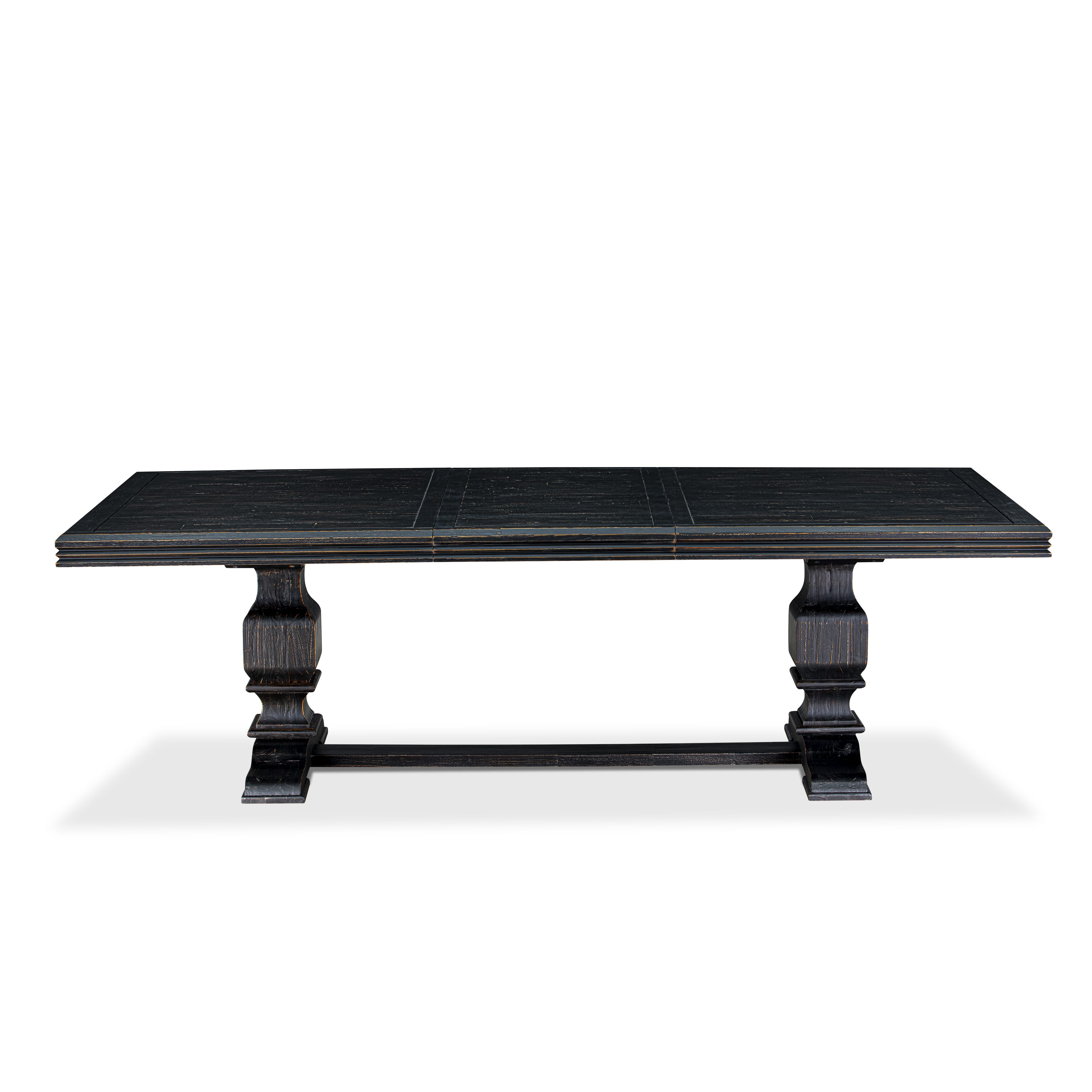 Luxe by East West Furniture NKDA9-SBB-12 9 Pieces Dining Table Set Includes a Rectangle Table and 8 Dark Gray Faux Leather Dining Chairs, Sand Blasting Black