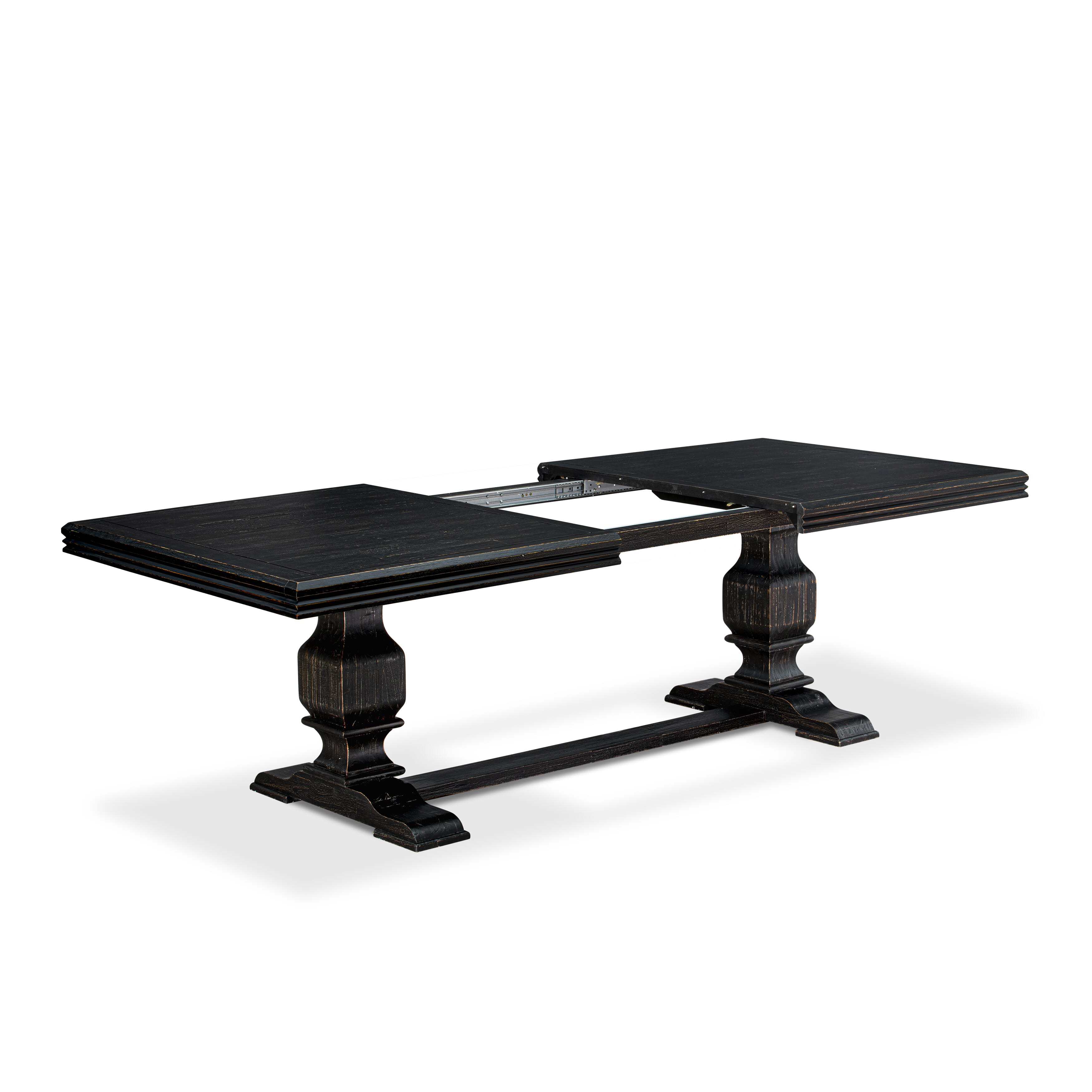 Luxe by East West Furniture NKDA7-SBB-22 7 Pieces Dining Set Contains a Rectangle Kitchen Table and 6 Willow Green Faux Leather Modern Chairs, Sand Blasting Black