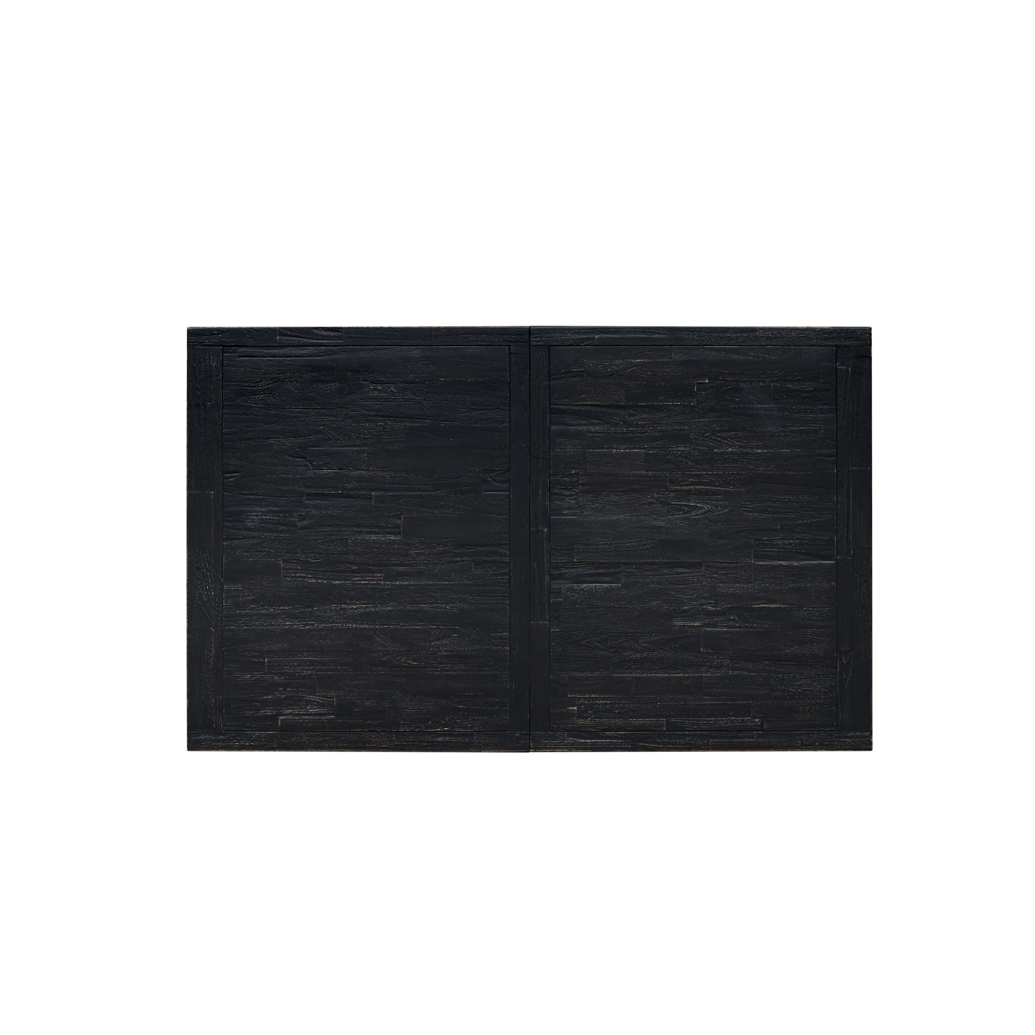 Luxe by East West Furniture NKFR7-SBB-02 - 7-piece dining set includes a dining table and 4 Light Beige Linen Fabric dining chairs & black legs with Button Tufted Chair Back - Sand Blasting Black finish.