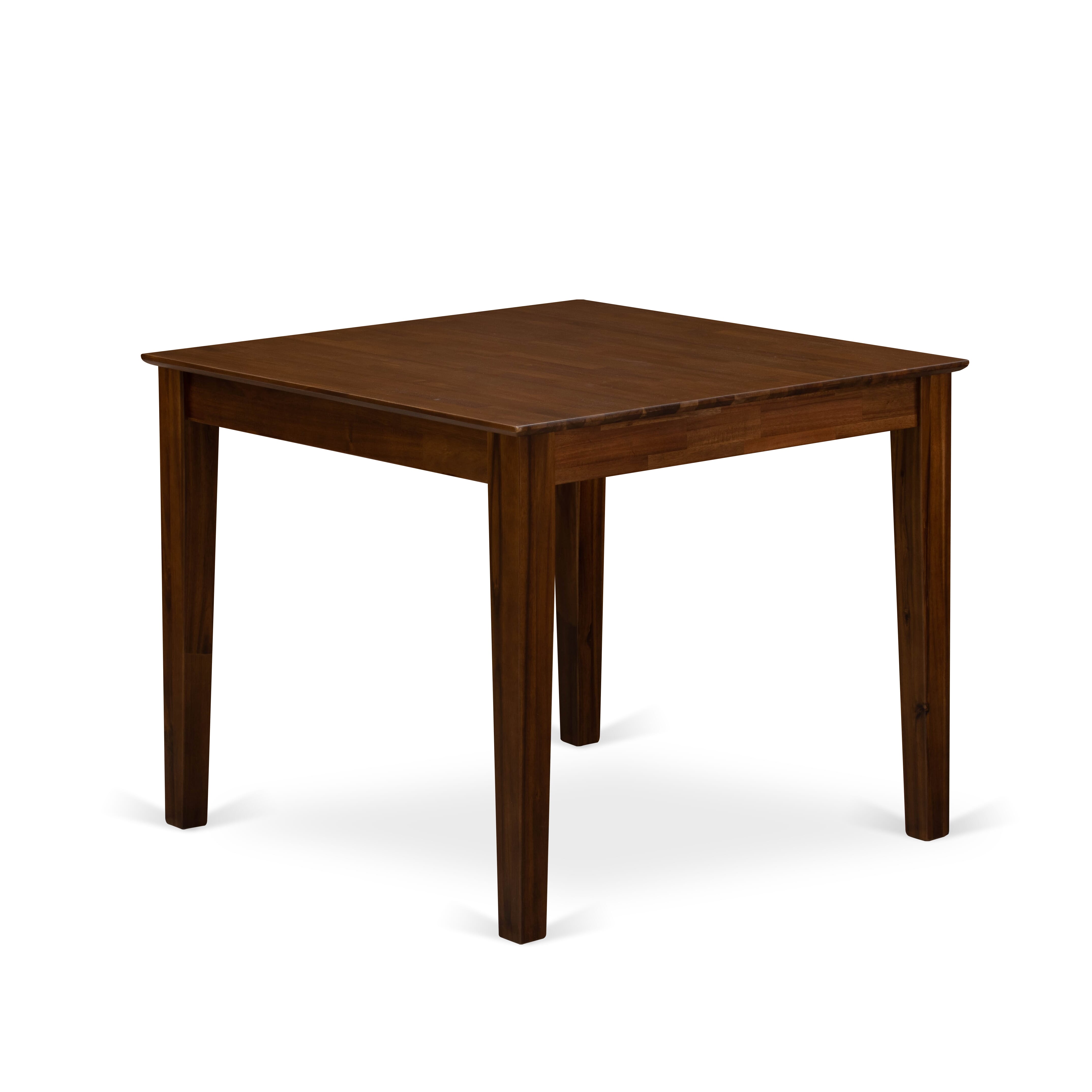 East West Furniture OXDA3-AWA-26 3 Piece Dining Room Furniture Set Contains a Square Kitchen Table and 2 Parson Kitchen Chairs, 36x36 Inch, Antique Walnut
