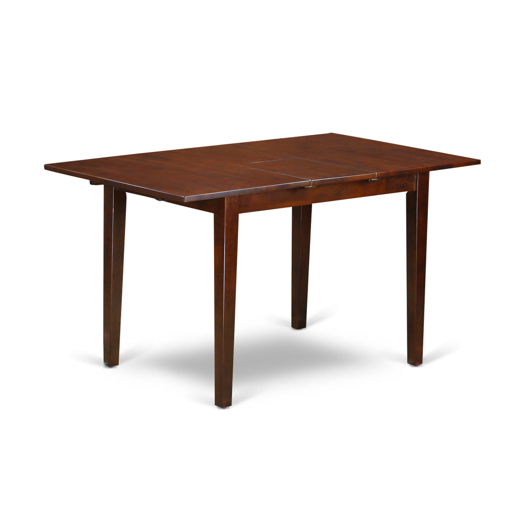 East West Furniture PSDA5-MAH-22 5 Piece Dining Table Set Includes a Rectangle Wooden Table with Removable leaf and 4 Upholstered Chairs, 32x60 Inch, Mahogany