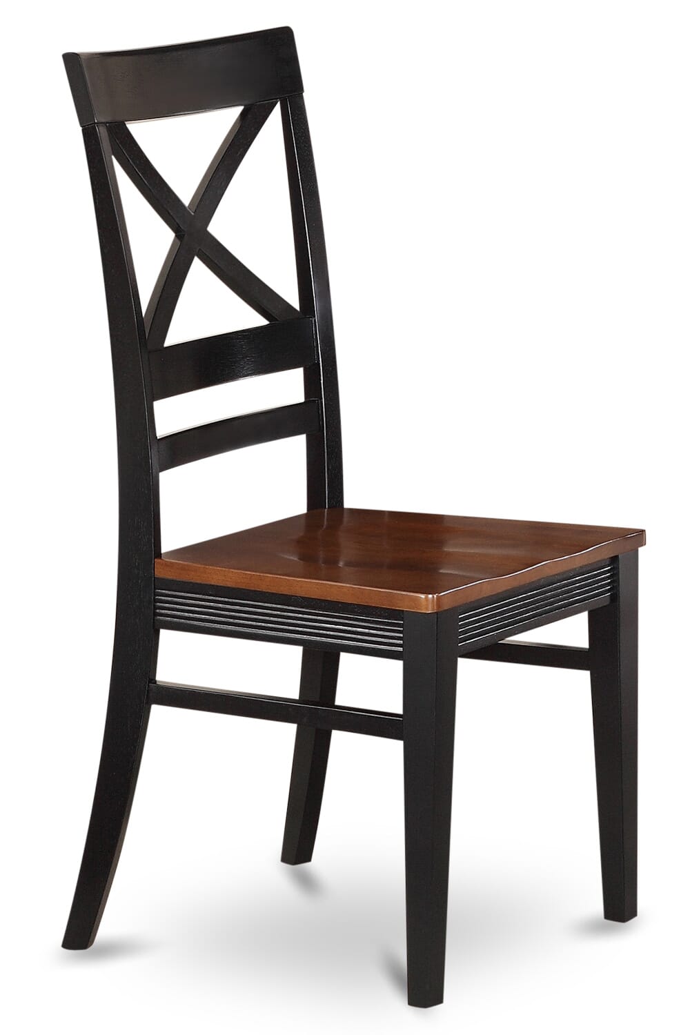 Juego de mesa de comedor de 7 piezas East West Furniture AVQU7-BCH-W compuesto por una mesa de comedor ovalada con hojas de mariposa y 6 sillas con asiento de madera.
