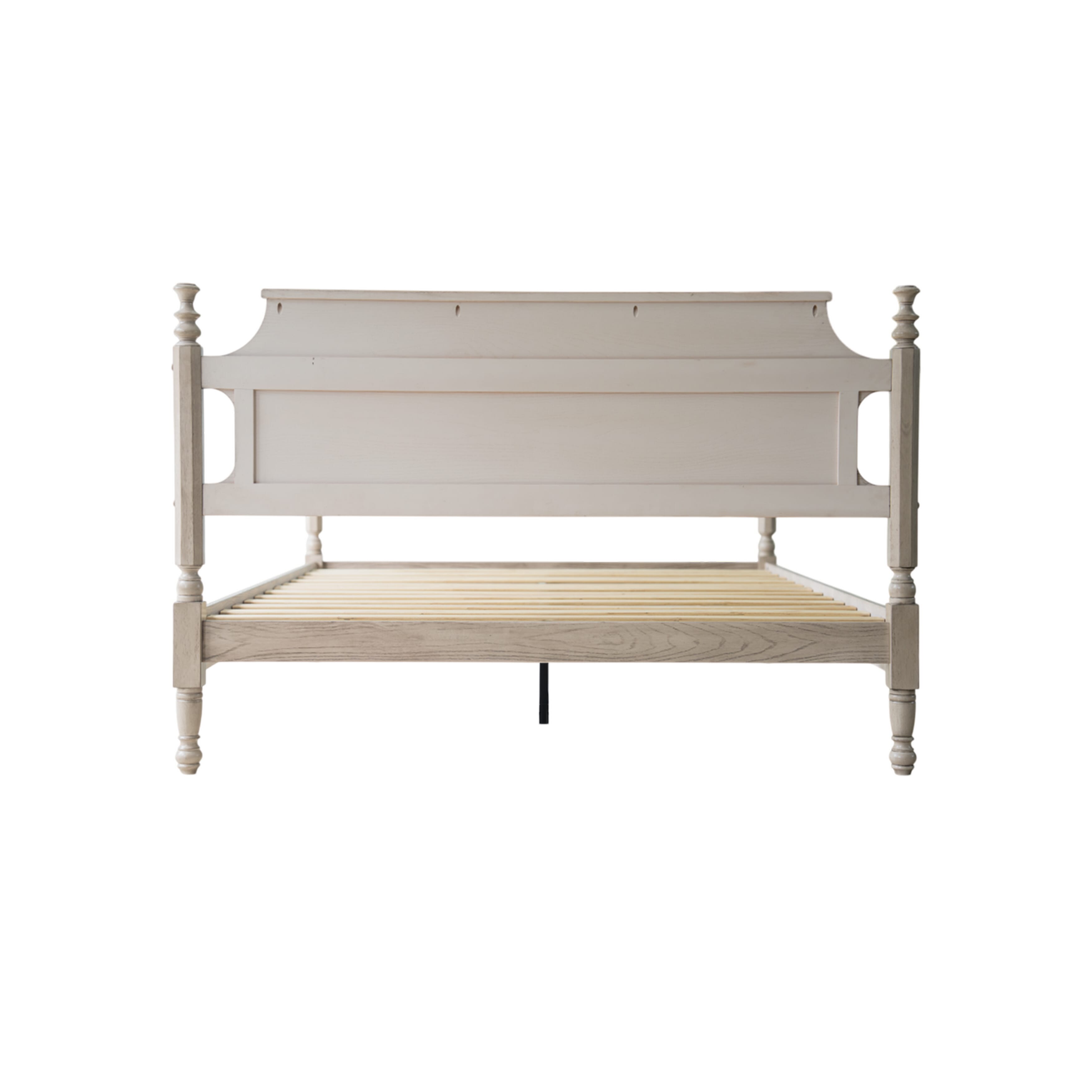 King Size Solid Wood Platform Bed Frame, Headboard & Footboard, 12 Sturdy Slats Base, Center Metal Legs, Noise-Free & Slip-Free, No Box Spring Needed, Easy Assembly, Driftwood Gray Oak Finish, ROK-33