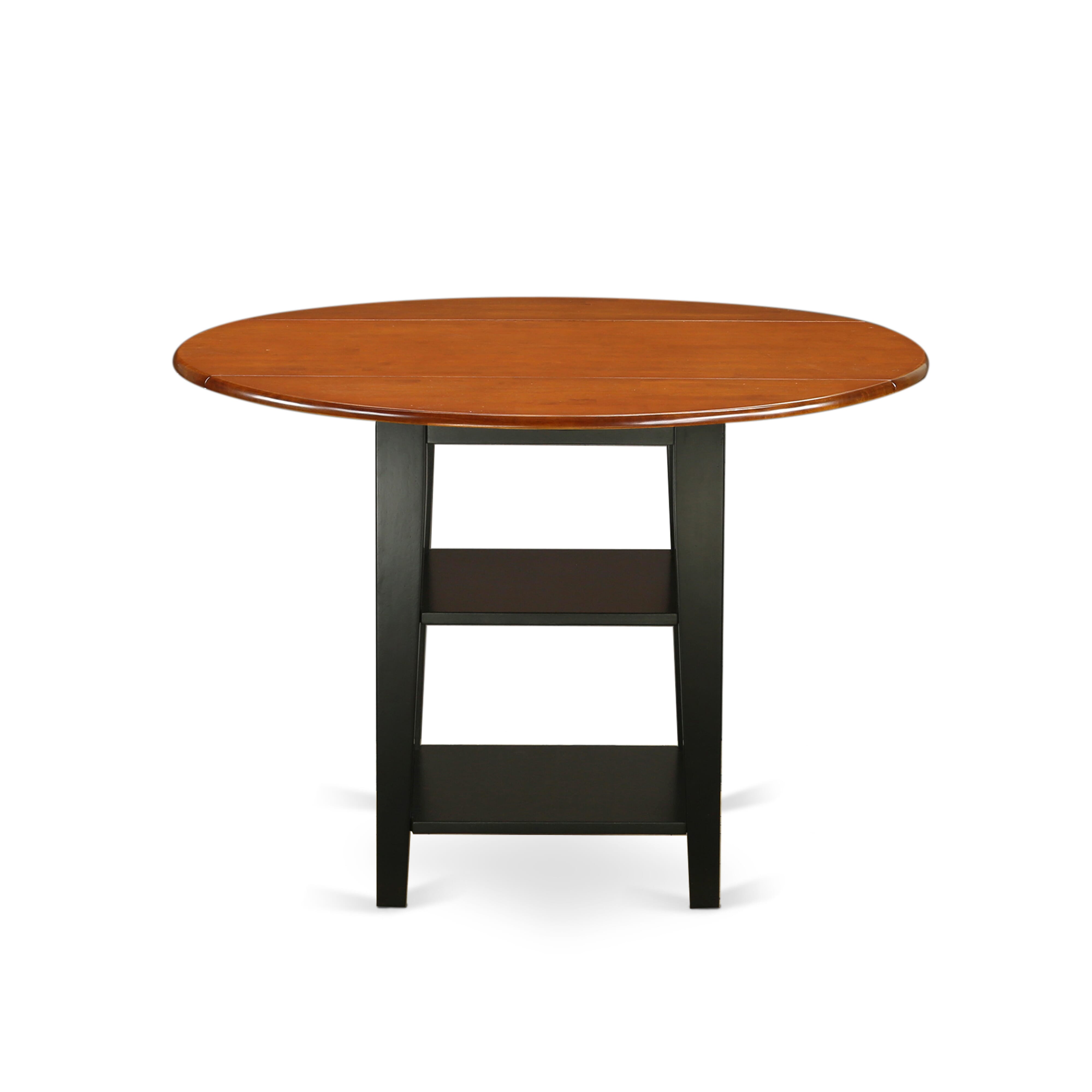 SUT-BCH-T Sudbury round Kitchen Table with two shelves in Black & Cherry finish