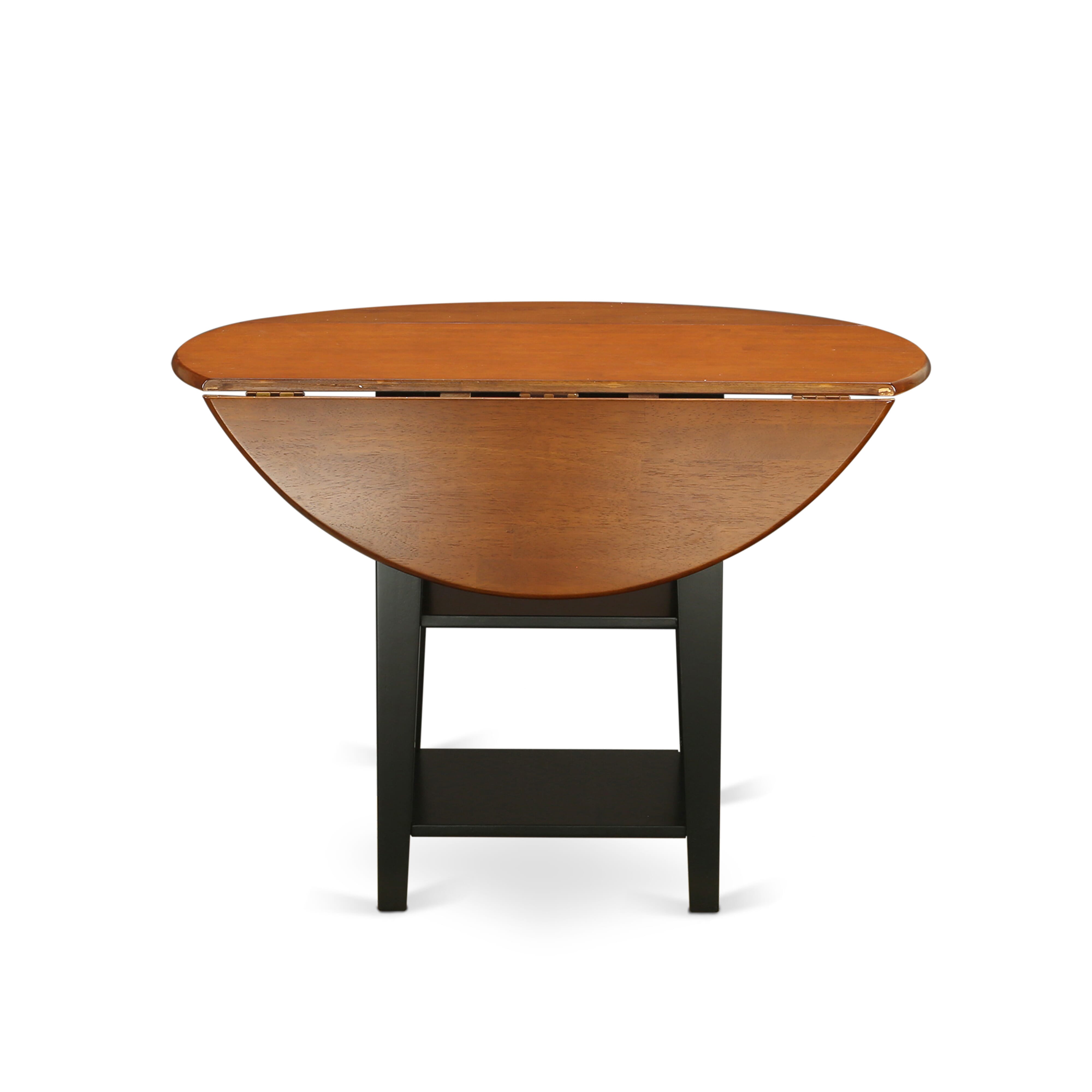 SUT-BCH-T Sudbury round Kitchen Table with two shelves in Black & Cherry finish
