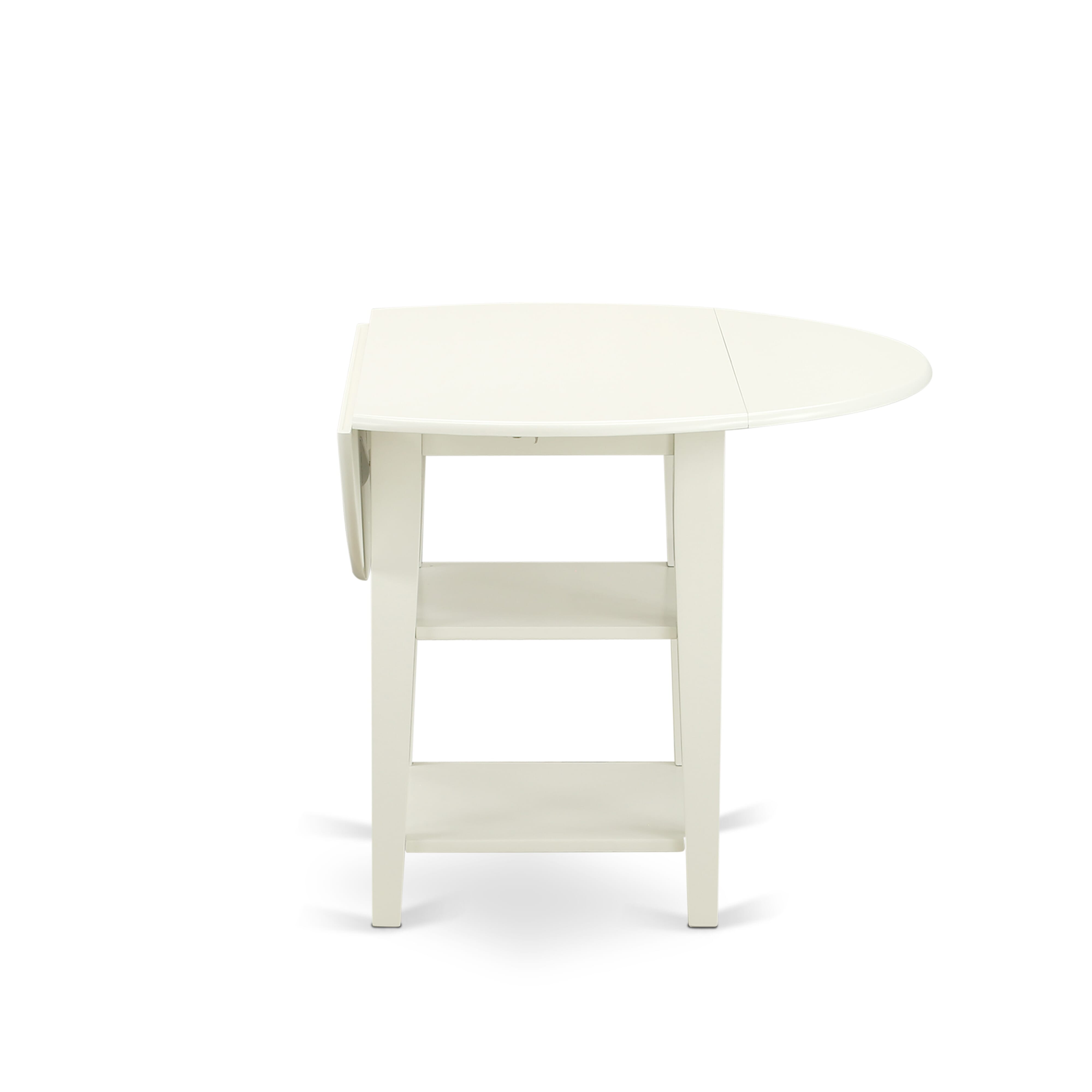 East West Furniture SUAS3-LWH-41 3 Piece contain A Dining Table Set Wood Table and 2 Platinum Gray Faux Leather Kitchen Chairs with Stylish Back- Linen White Finish