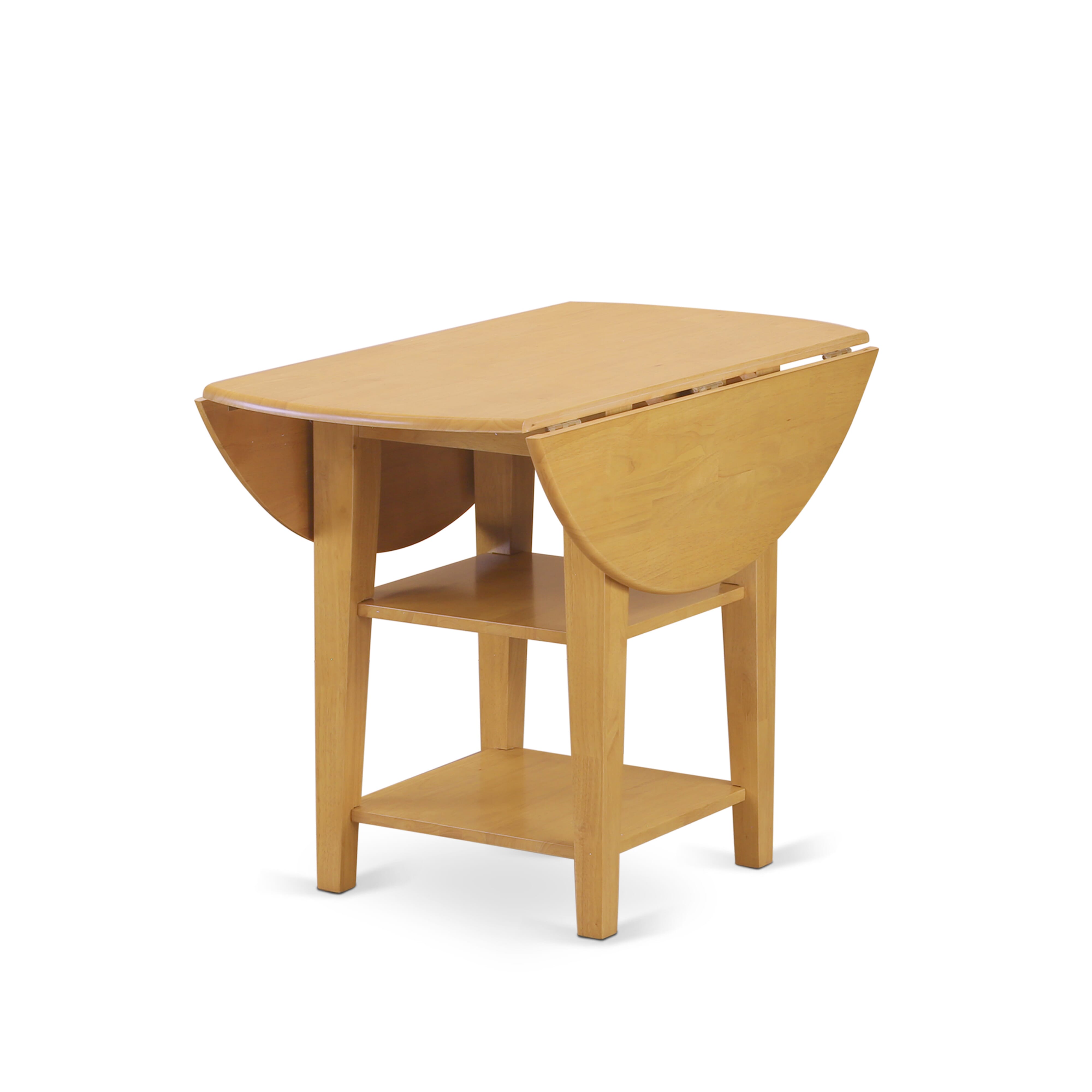 East West Furniture SUAS3-OAK-28 3 Piece Modern Dining Set Includes A Dining Table and 2 Brown Textured Faux Leather Parsons Chairs, Oak