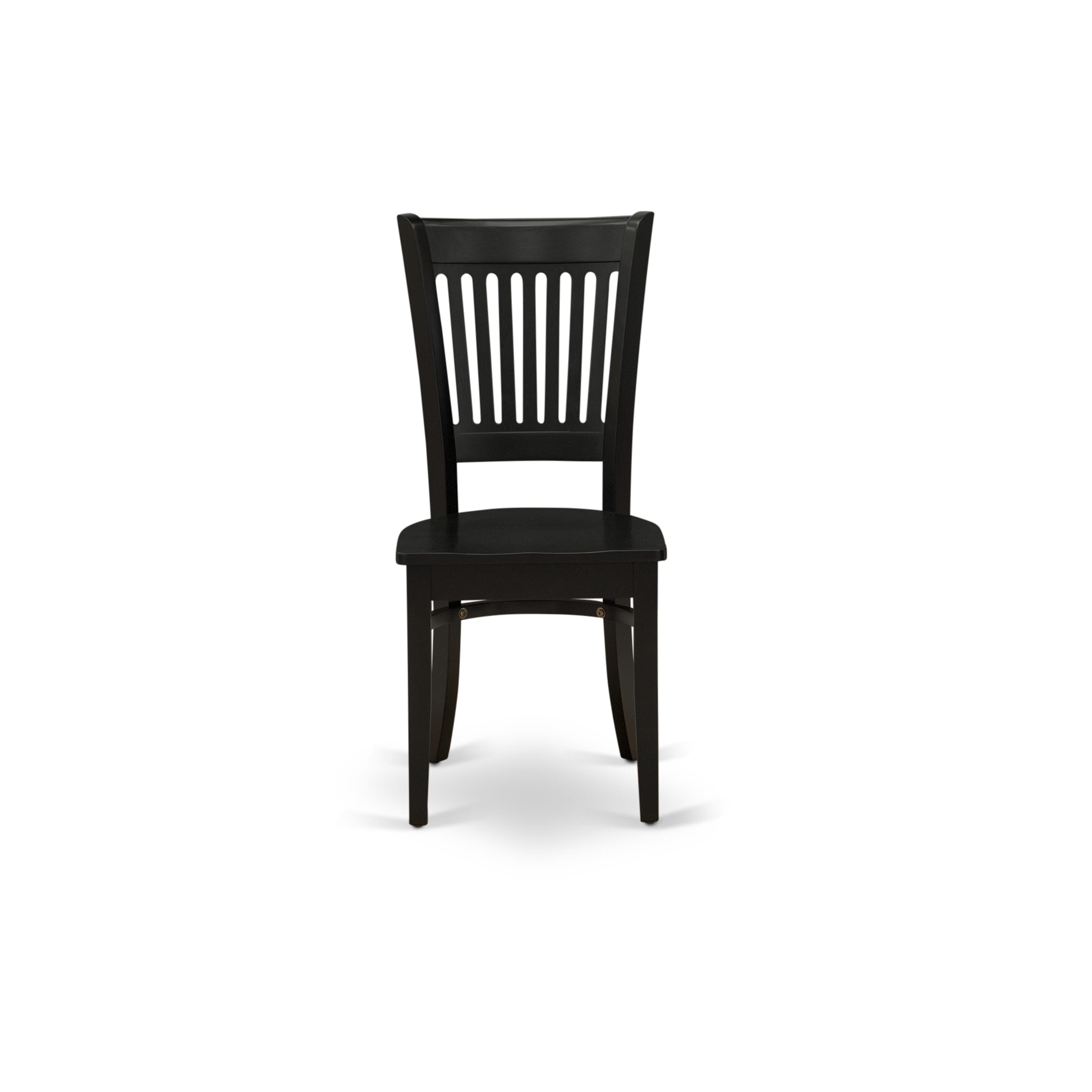 Luxe by East West Furniture 42VA3-103-W -3 pc Kitchen Table Set consists of a Round Table and 2 Wooden Dining Room Chairs with Slatted Back - Wire brushed Black