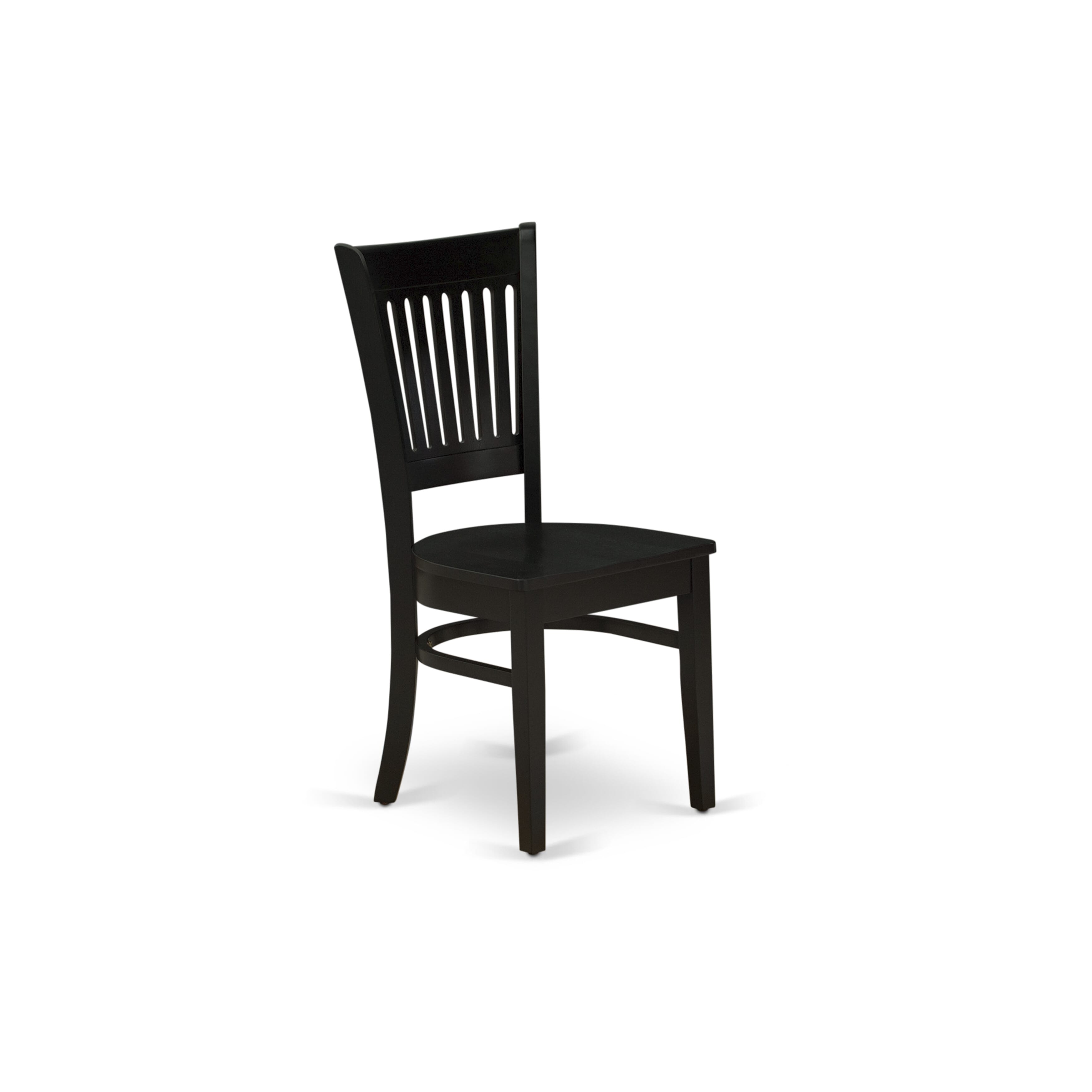 Luxe by East West Furniture 42VA3-103-W -3 pc Kitchen Table Set consists of a Round Table and 2 Wooden Dining Room Chairs with Slatted Back - Wire brushed Black