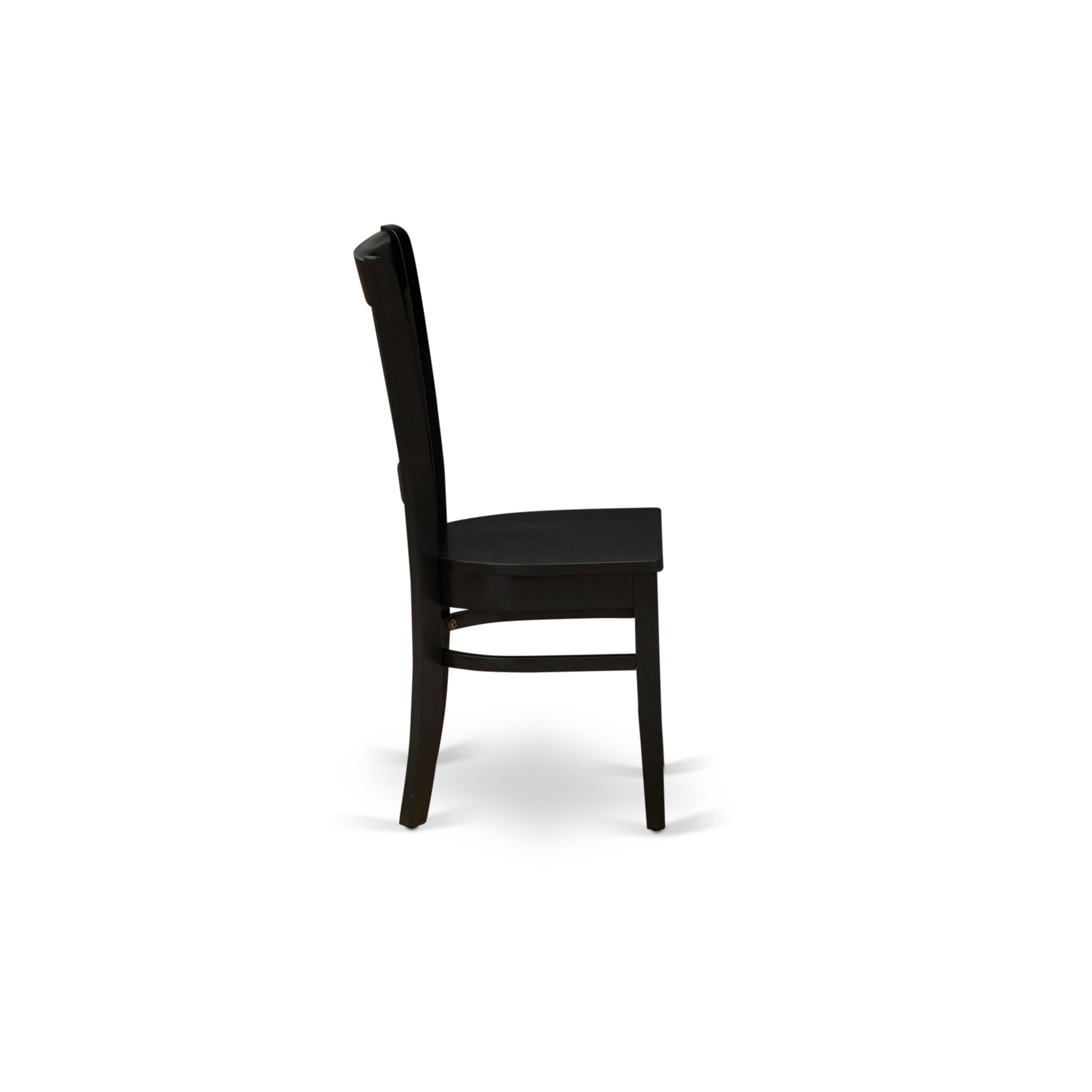 Luxe by East West Furniture 42VA3-103-W -3 pc Kitchen Table Set consists of a Round Table and 2 Wooden Dining Room Chairs with Slatted Back - Wire brushed Black