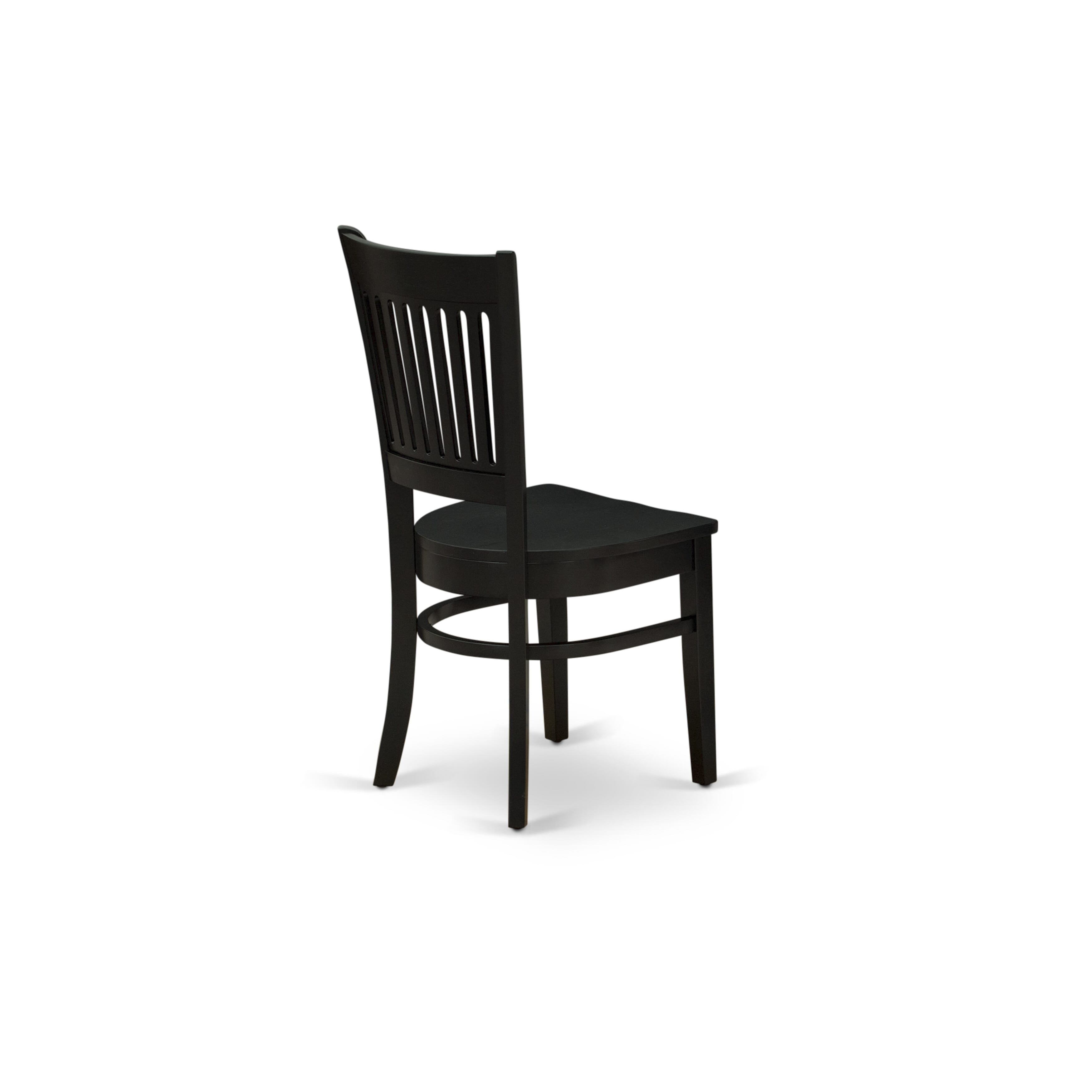 Luxe by East West Furniture 42VA5-103-W -5 pc Dining Set contains a Round Table and 4 Wooden Dining Room Chair with Slatted Back - Wire brushed Black