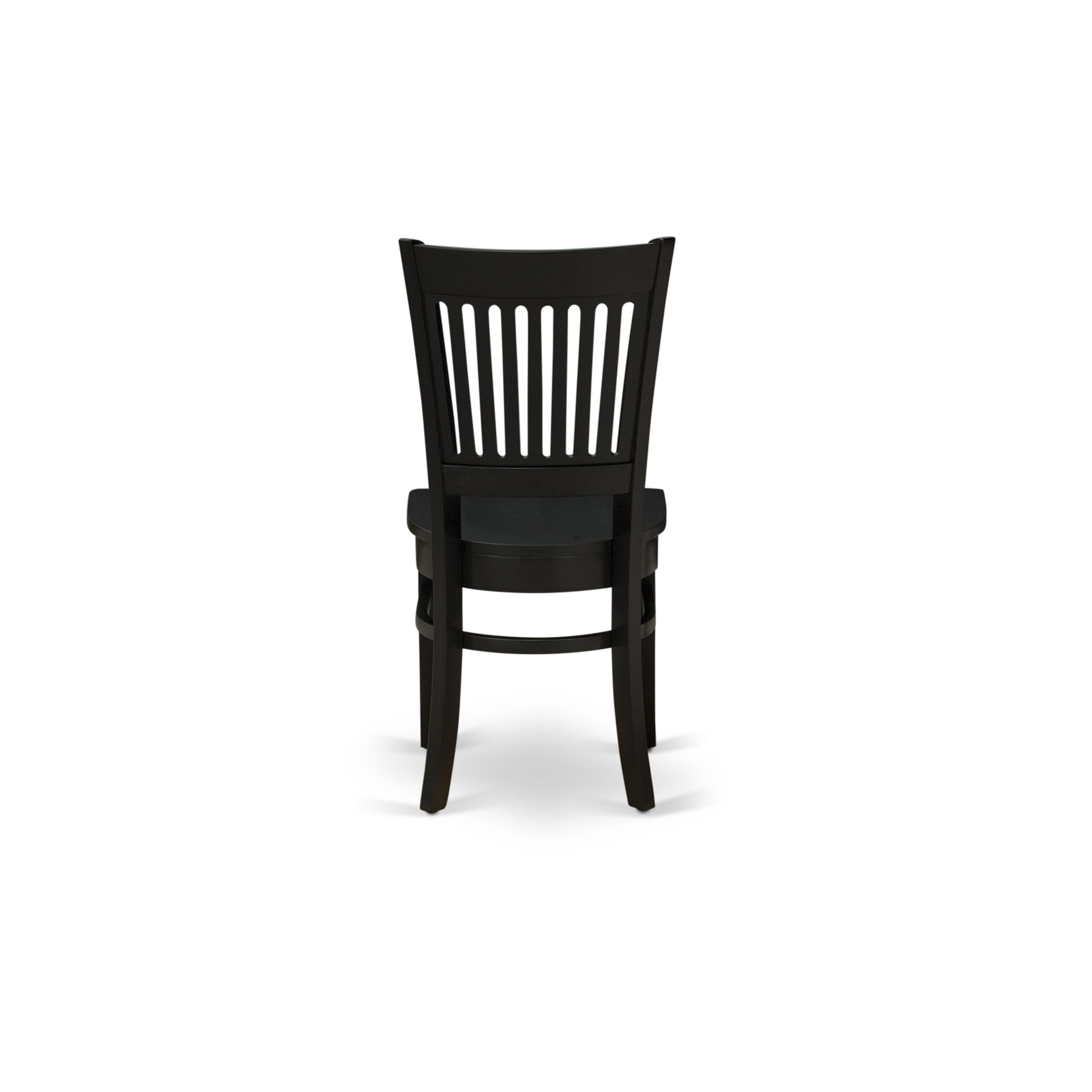 Luxe by East West Furniture 42VA3-103-W -3 pc Kitchen Table Set consists of a Round Table and 2 Wooden Dining Room Chairs with Slatted Back - Wire brushed Black