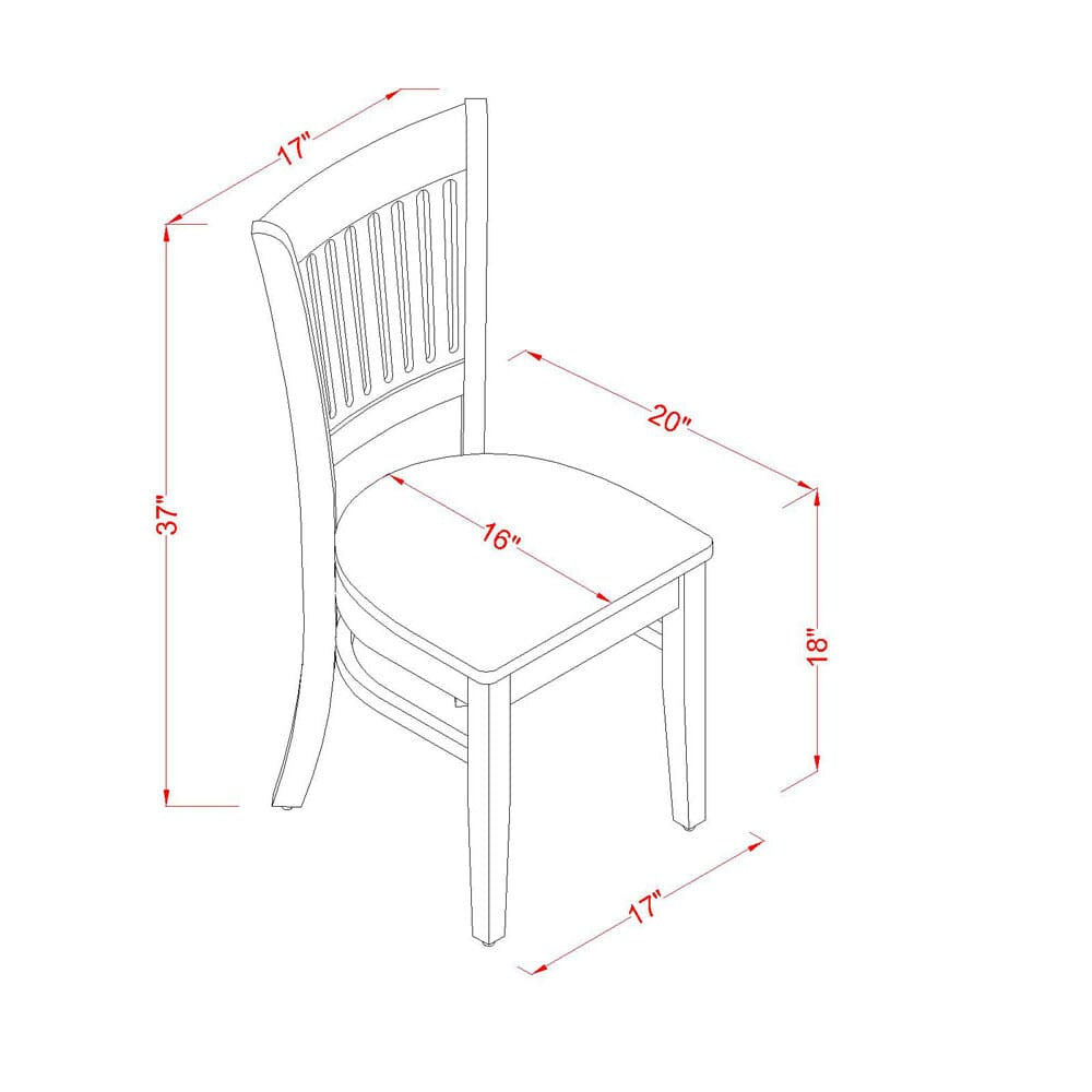 Luxe by East West Furniture 42VA5-103-W -5 pc Dining Set contains a Round Table and 4 Wooden Dining Room Chair with Slatted Back - Wire brushed Black