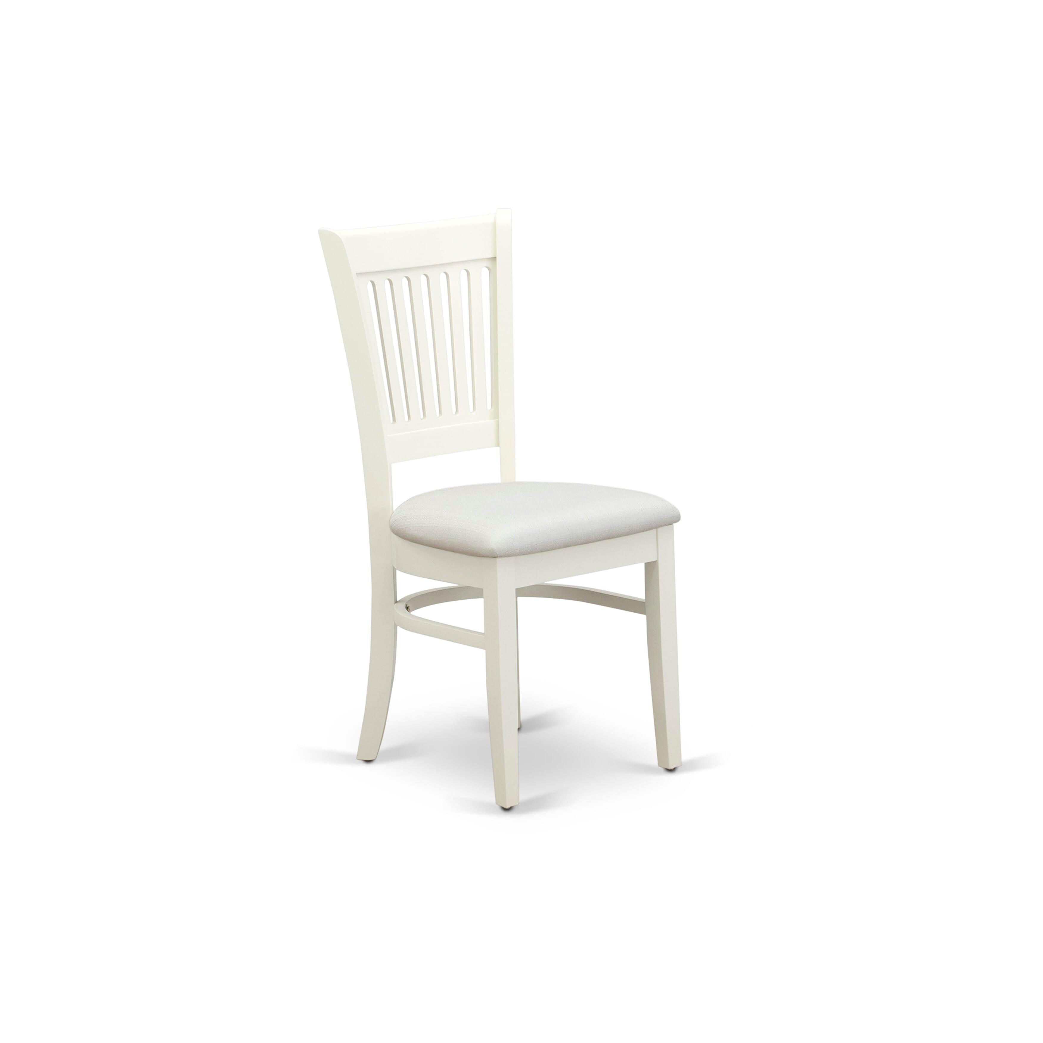 Luxe by East West Furniture 48VA5-204-C 5-Pc Mid Century Dining Set Include a Dining Table with Veined Marble Pattern Tabletop and 4 Linen white Linen Fabric Chairs, Linen white