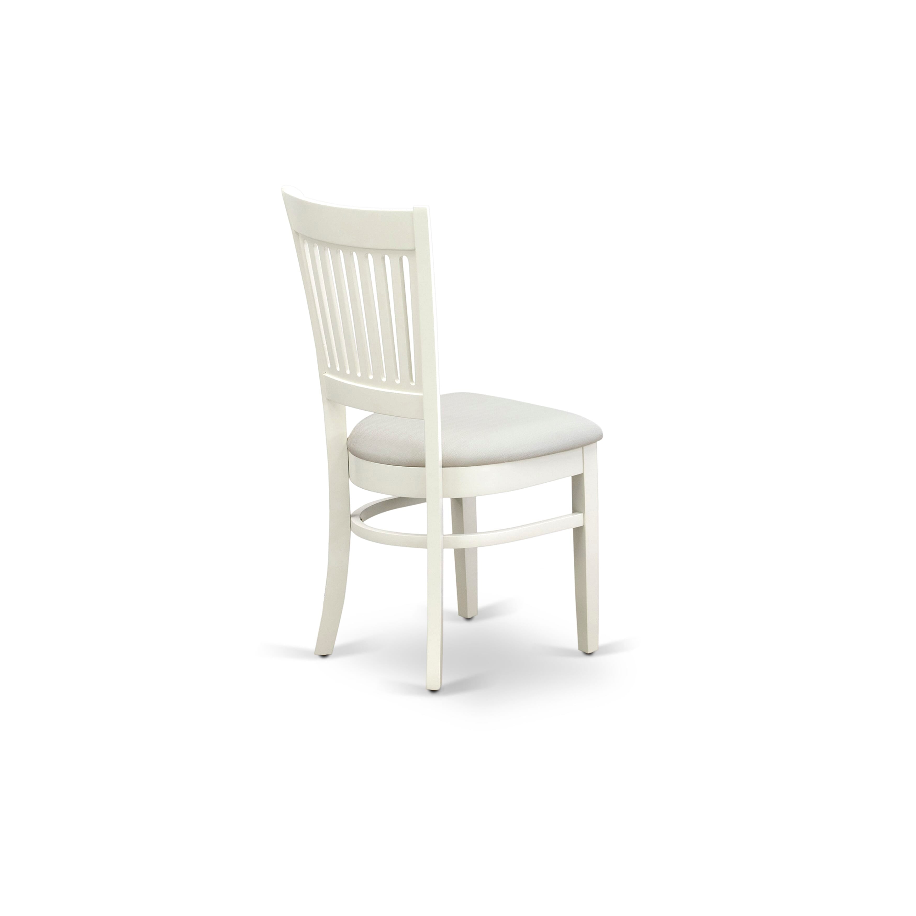 Luxe by East West Furniture 48VA3-204-C 3-Pc Modern Dining Set Include a Dining Table with Veined Marble Pattern Tabletop and 2 Linen white Linen Fabric Chairs, Linen white