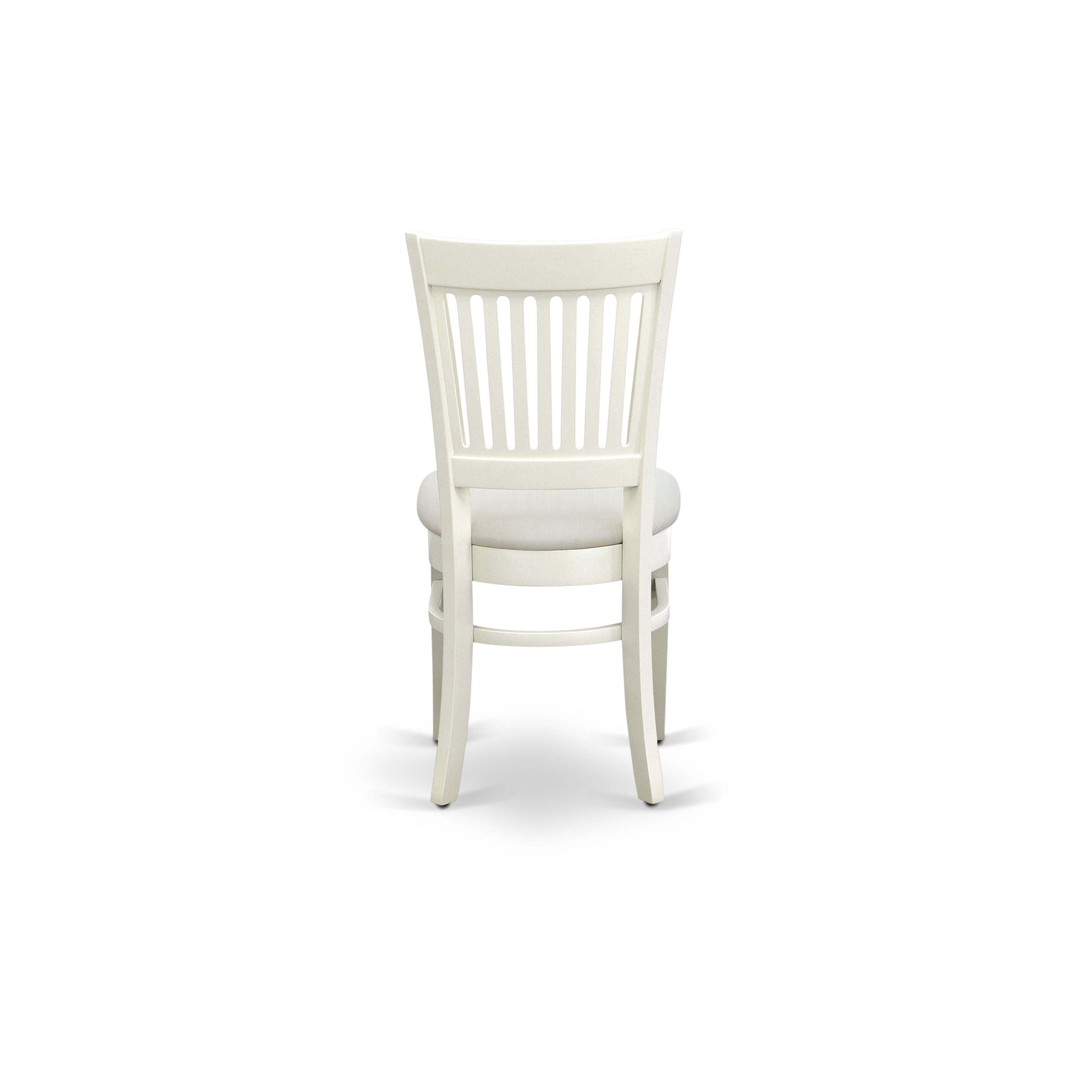 Luxe by East West Furniture 48VA5-204-C 5-Pc Mid Century Dining Set Include a Dining Table with Veined Marble Pattern Tabletop and 4 Linen white Linen Fabric Chairs, Linen white