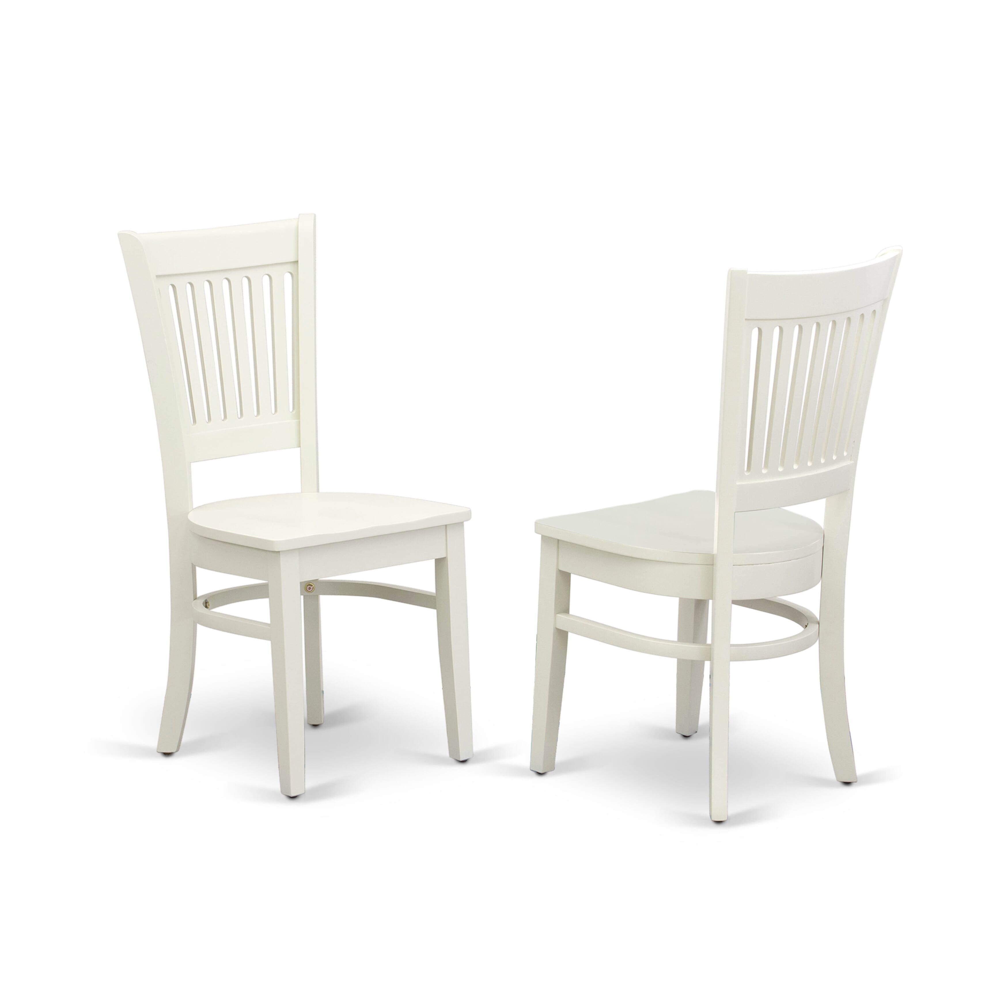 Luxe by East West Furniture 48VA5-204-W 5-Pc Mid Century Modern Dining Set Include a Dining Table with Veined Marble Pattern Tabletop and 4 Wooden Chairs, Linen white