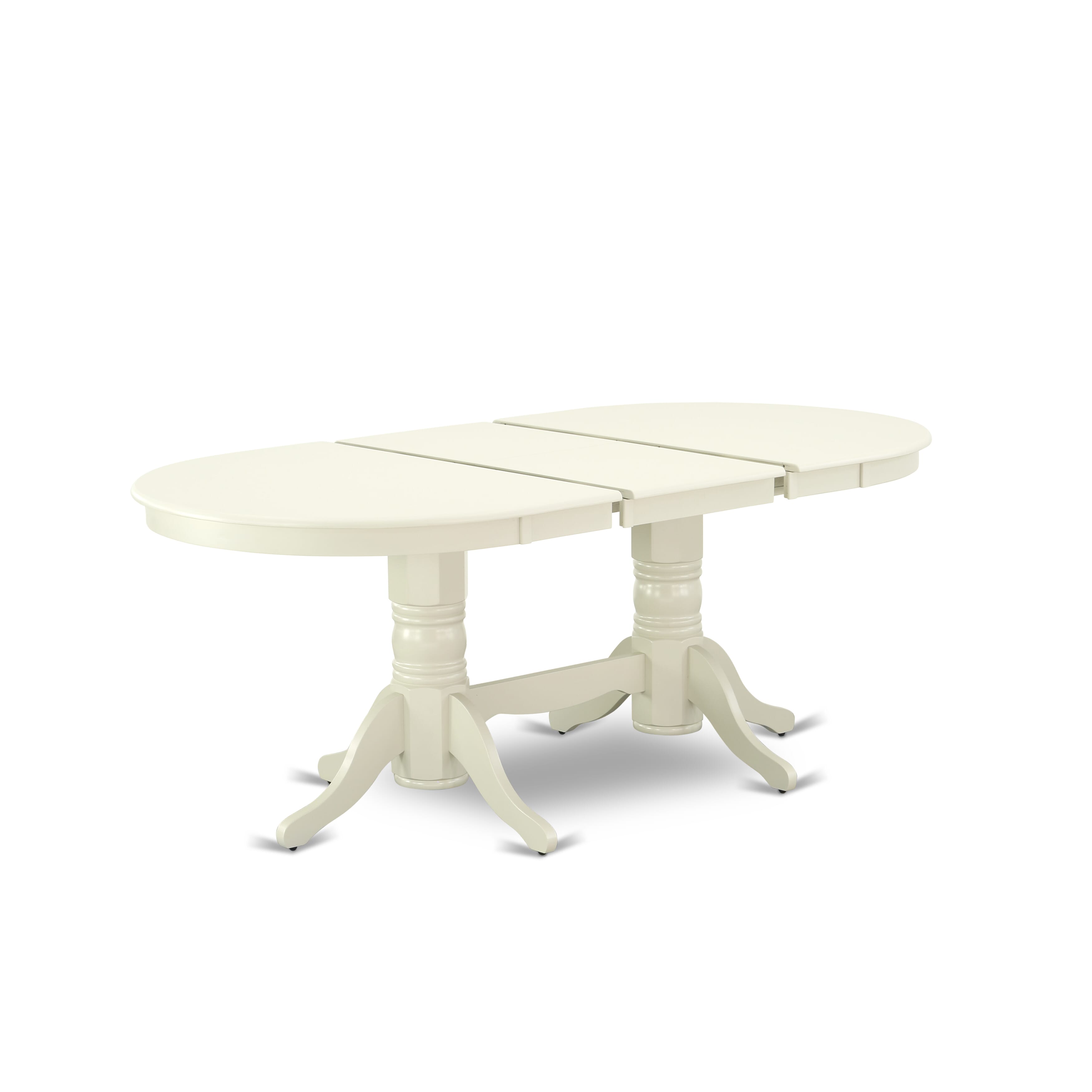 East West Furniture VADA7-LWH-23 7 Piece Dinette Set Contains an Oval Dining Table with Removable leaf and 6 Upholstered Parson Chairs, 40x76 Inch, linen white