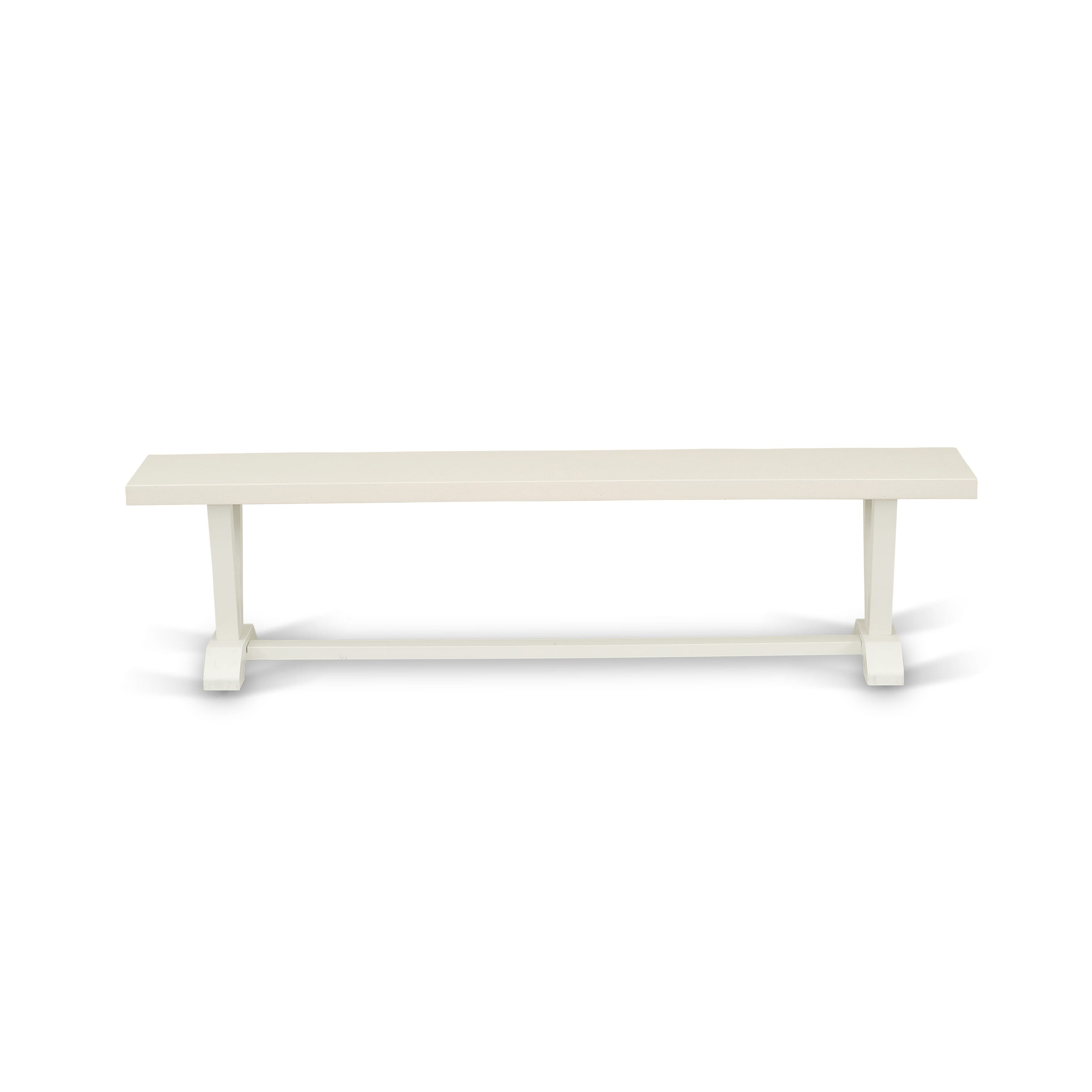 Juego de comedor de 6 piezas East West Furniture V027SI215-6. Contiene una mesa de comedor rectangular con patas en V y 4 sillas Parson de tela de lino azul bebé con un banco.