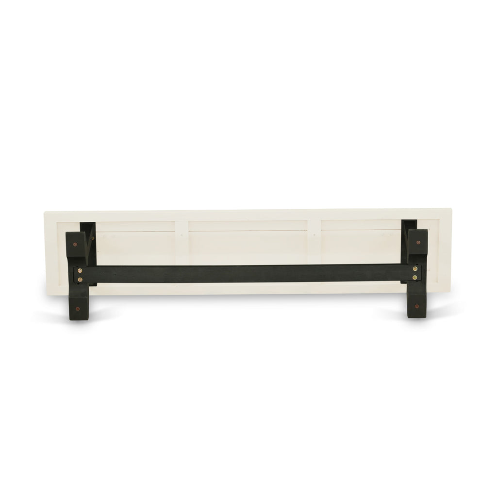 Juego de mesa de comedor moderna de 6 piezas East West Furniture V627MZ650-6. Contiene una mesa rectangular de madera y 4 sillas Parson de tela de lino gris Gotham oscuro con un banco.