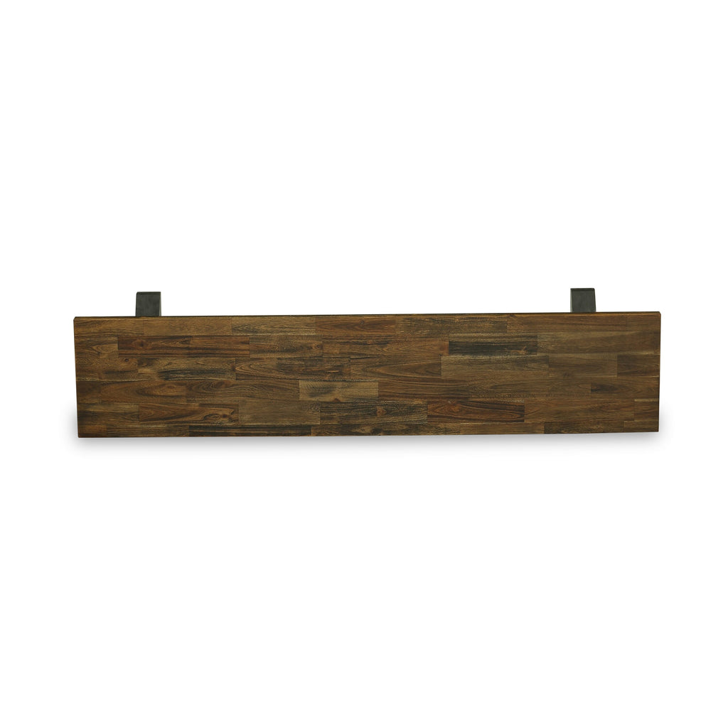East West Furniture V677X1624-6 - Juego de cocina de mediados de siglo de 6 piezas que consta de una mesa y un banco con tablero jacobino envejecido y 4 sillas de comedor apilables con tela de lino negro - Negro cepillado con alambre