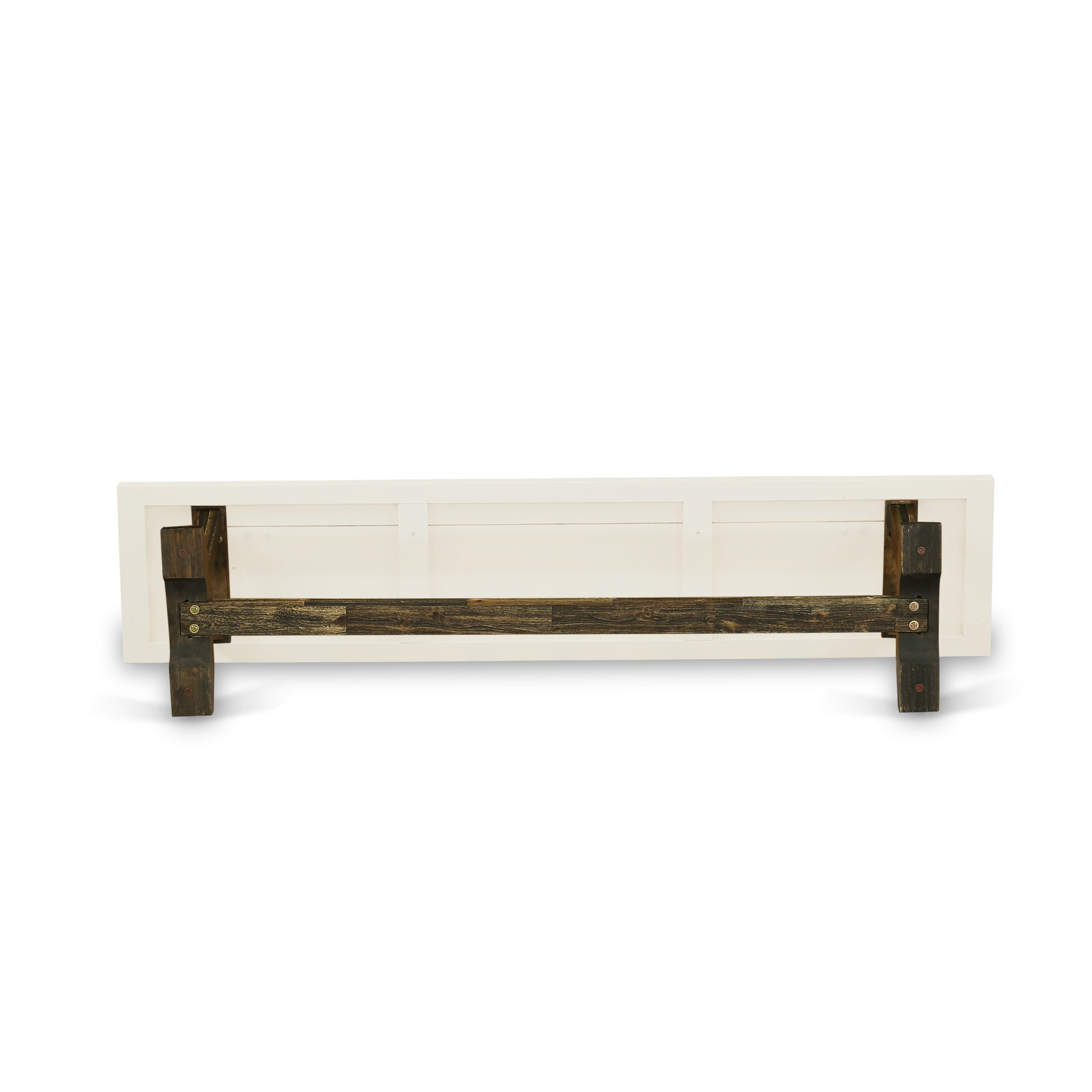 East West Furniture V727MZ716-6 6 Piece Dinner Table Set- A linen white Top Kitchen Table in Trestle Base with Small Bench and 4 Dark Khaki Linen Fabric parson chairs - Distressed Jacobean Finish