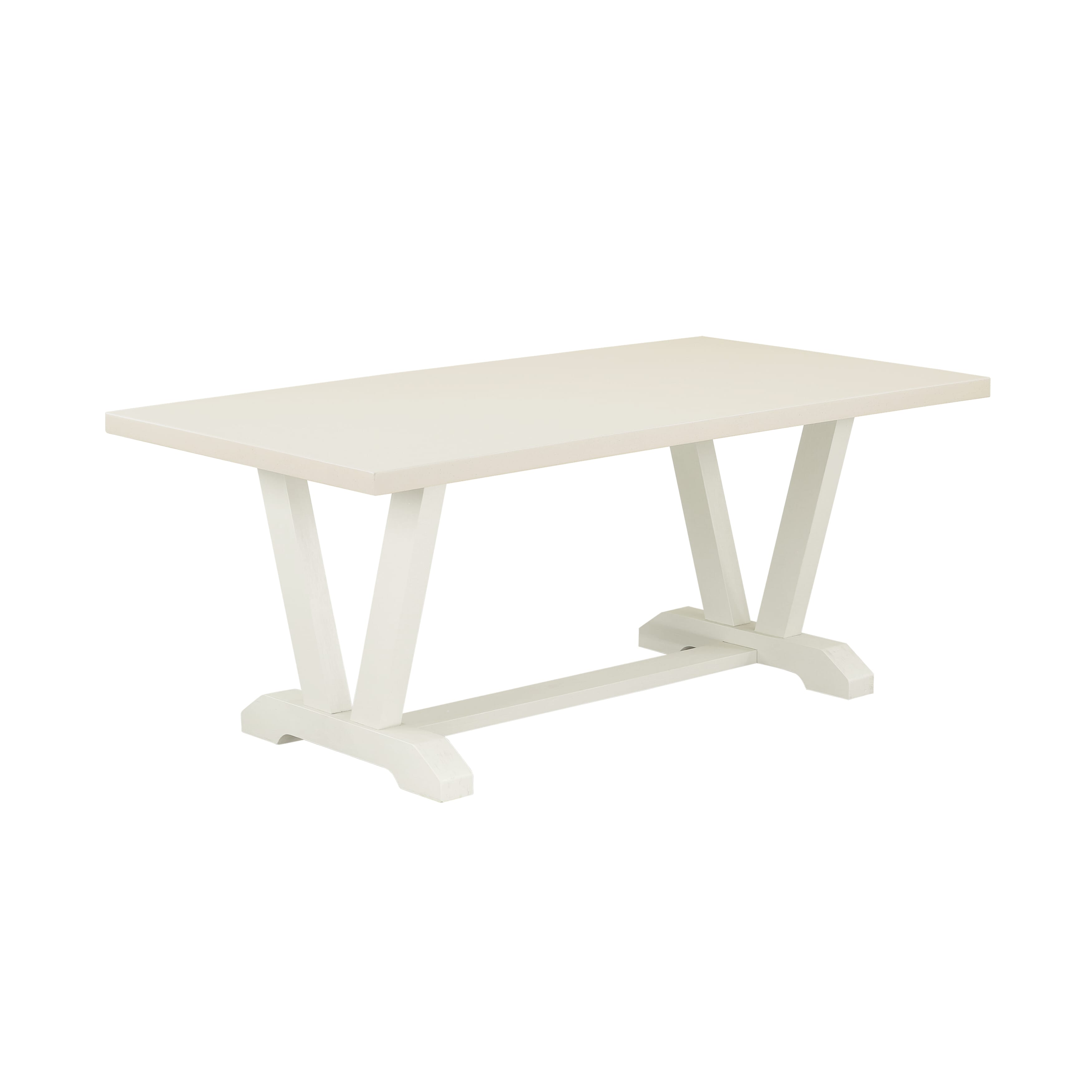 East West Furniture V027MZ015-9 9-Pc Dining Room Table Set Includes a Rectangular Table and 8 Baby Blue Linen Fabric Dining Chairs with Stylish Back - Wire Brushed linen white Finish