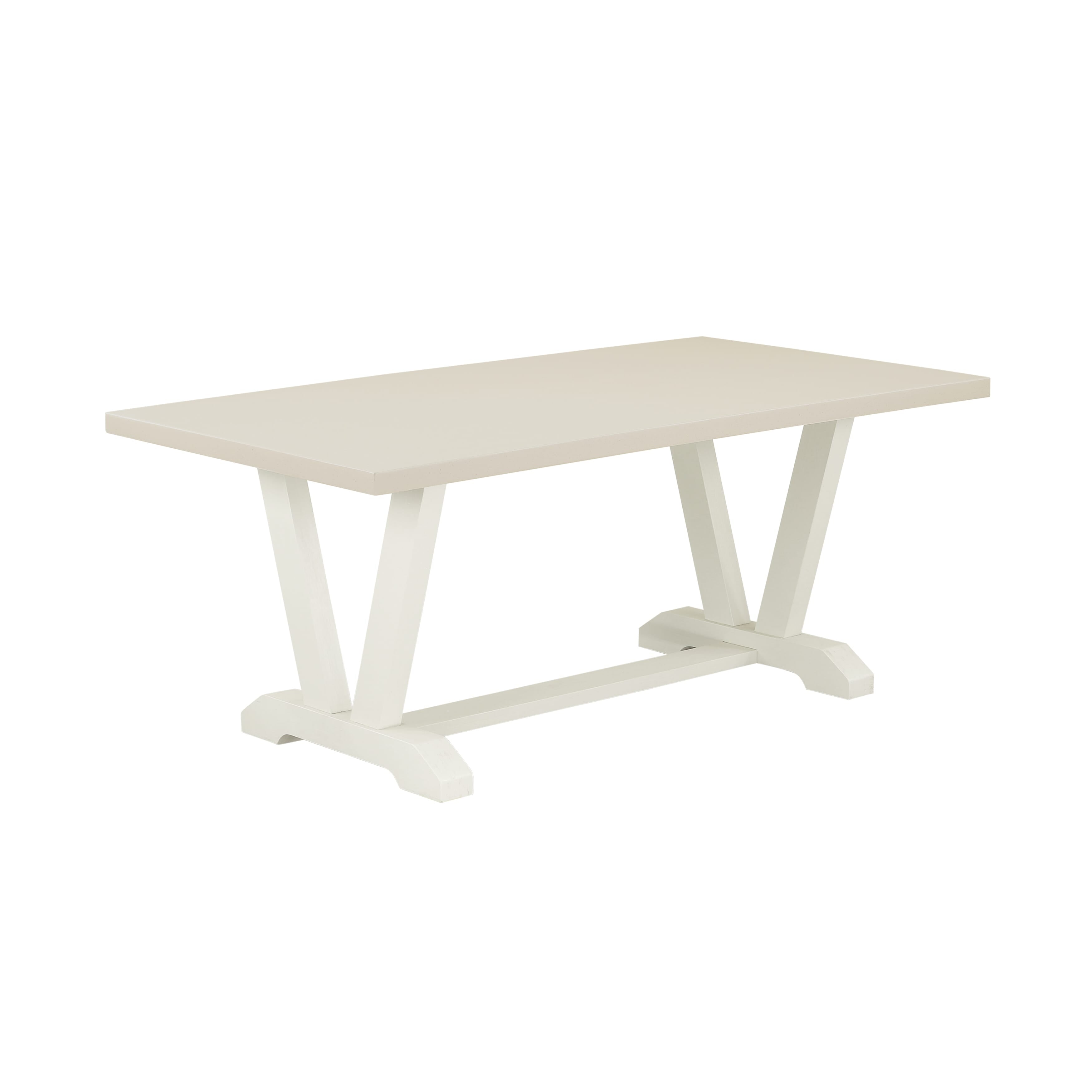 East West Furniture V027MZ015-6 6-Pc Table Set Includes a Wood Dining Table - 4 Baby Blue Linen Fabric Upholstered Chairs with Stylish Back and a Wood Bench - Wire Brushed linen white Finish