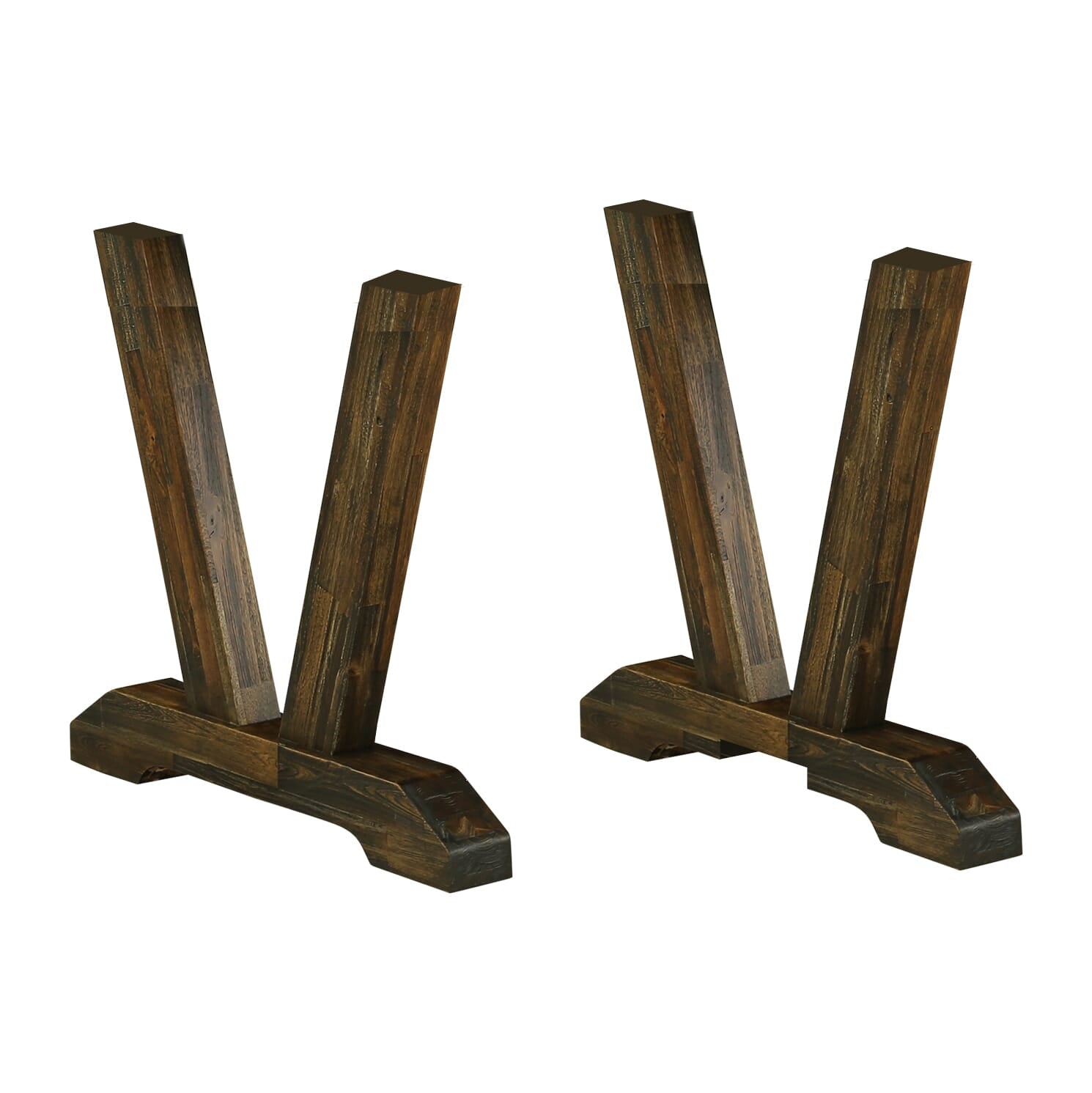V-Style 40X72 Trestle Dining Table Base Finish Distressed Jacobean