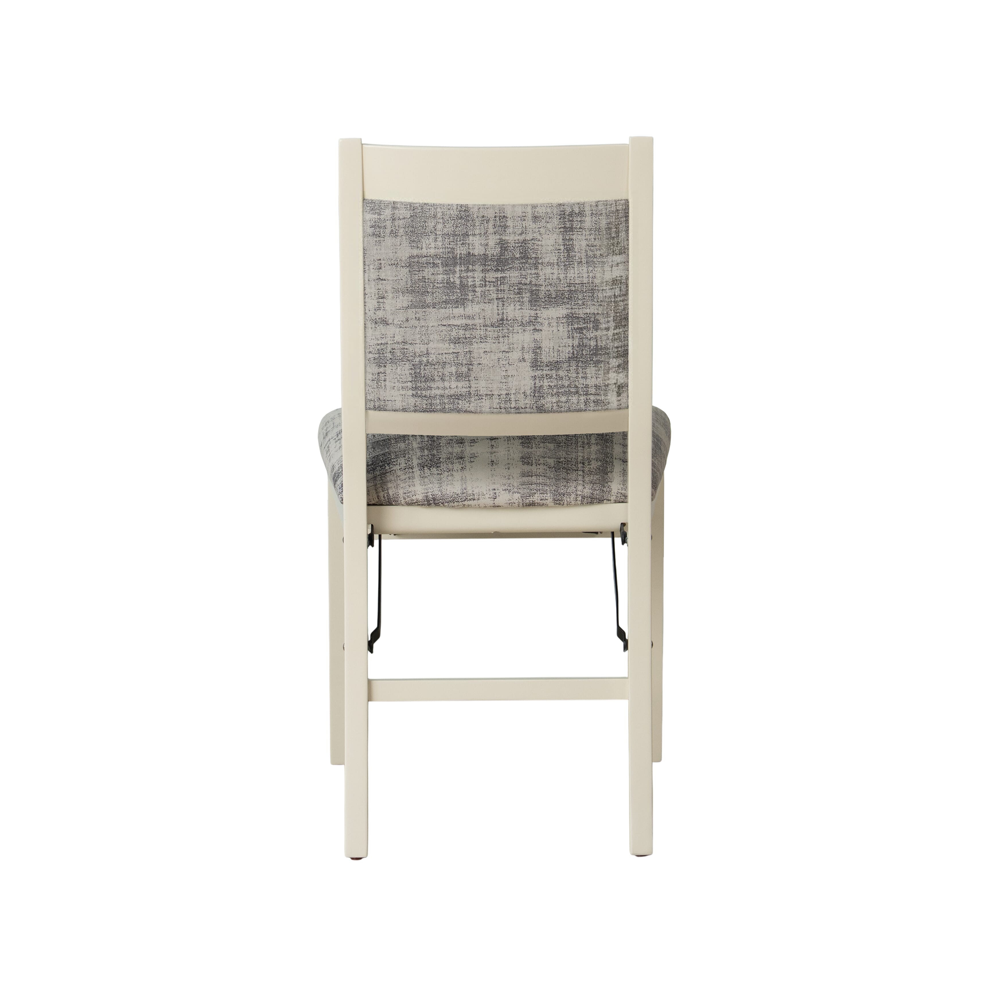 East West Furniture - WCC-LWH-30, A Solid Wood Waco Folding Parson Dining Room Chairs with PU Leather Seat, Ready to Use, Cushioned Back Design, Set of 2, Linen White Finish