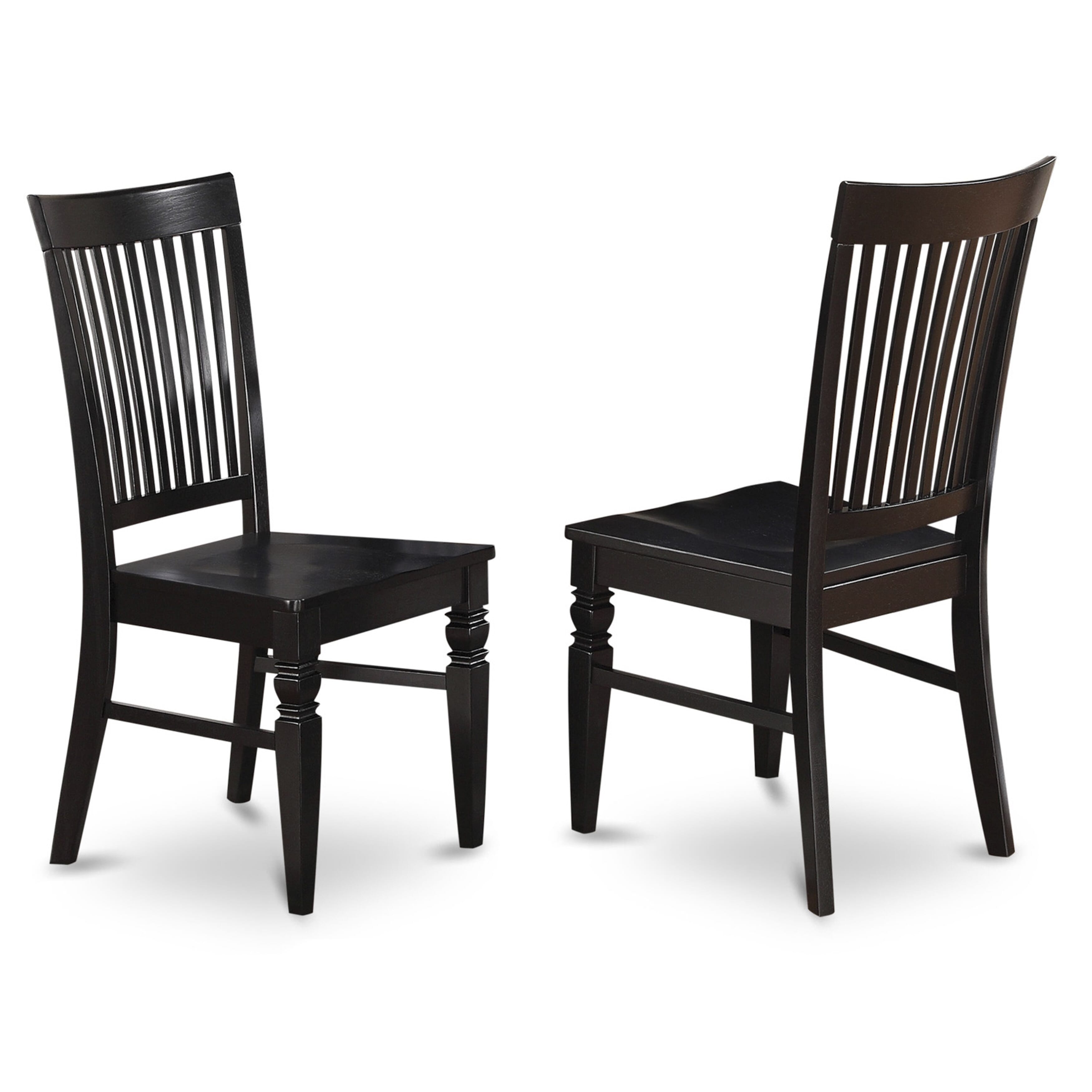Luxe by East West Furniture 42WE3-103-W -3 pc Dining Room Set Includes a Round Table and 2 Wooden Dinner chairs with Slatted Back - Wire brushed Black