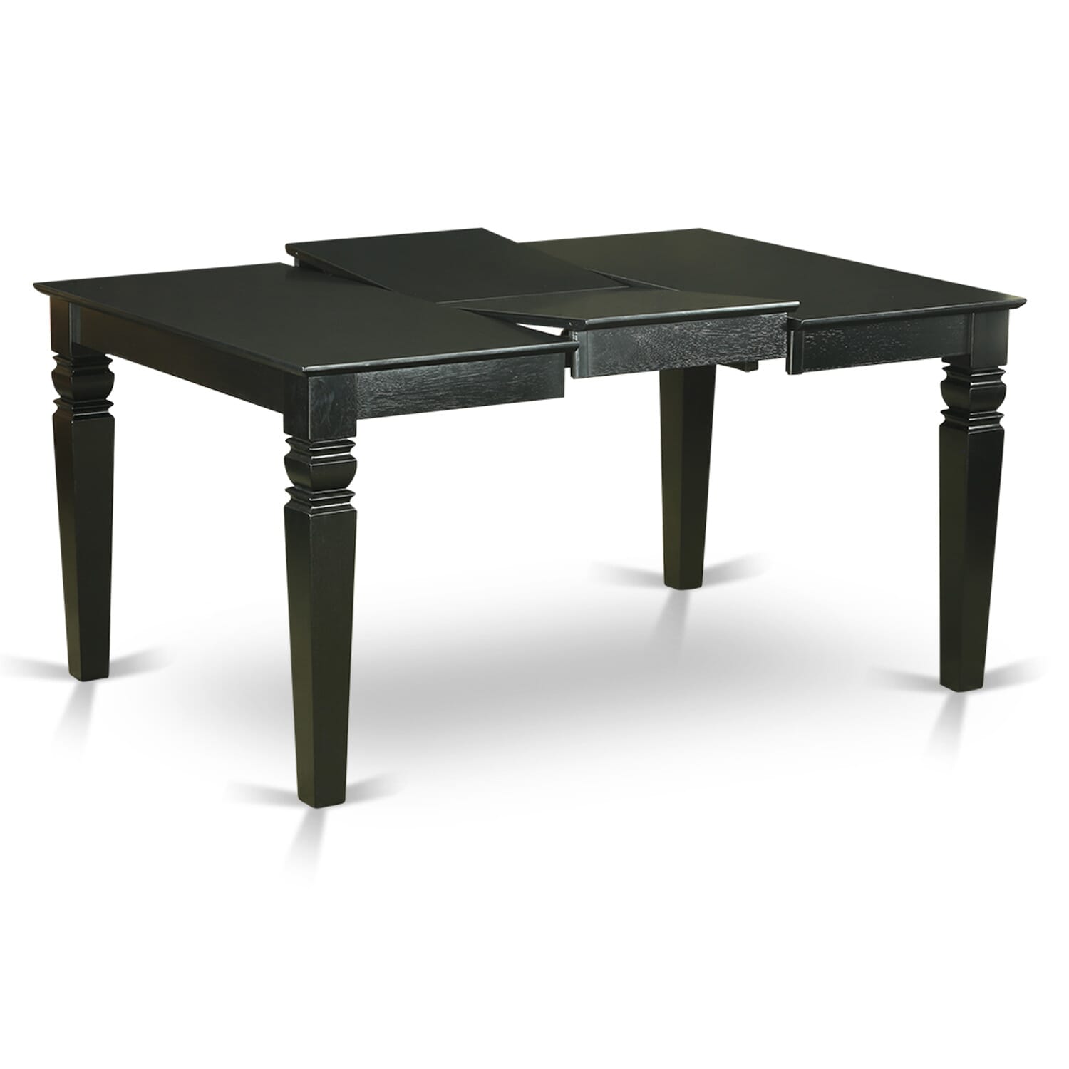 East West Furniture WEDA7-BLK-32 7 Piece Dining Table Set Includes a Rectangle Kitchen Table with Removable leaf and 6 Upholstered Chairs, 42x60 Inch, Black