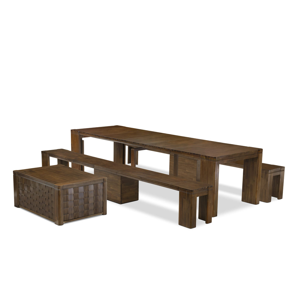 Luxe by East West Furniture X0000-2C8-00 - 4 Pieces Extendable Dining Set Includes 1 Extendable Kitchen Table
