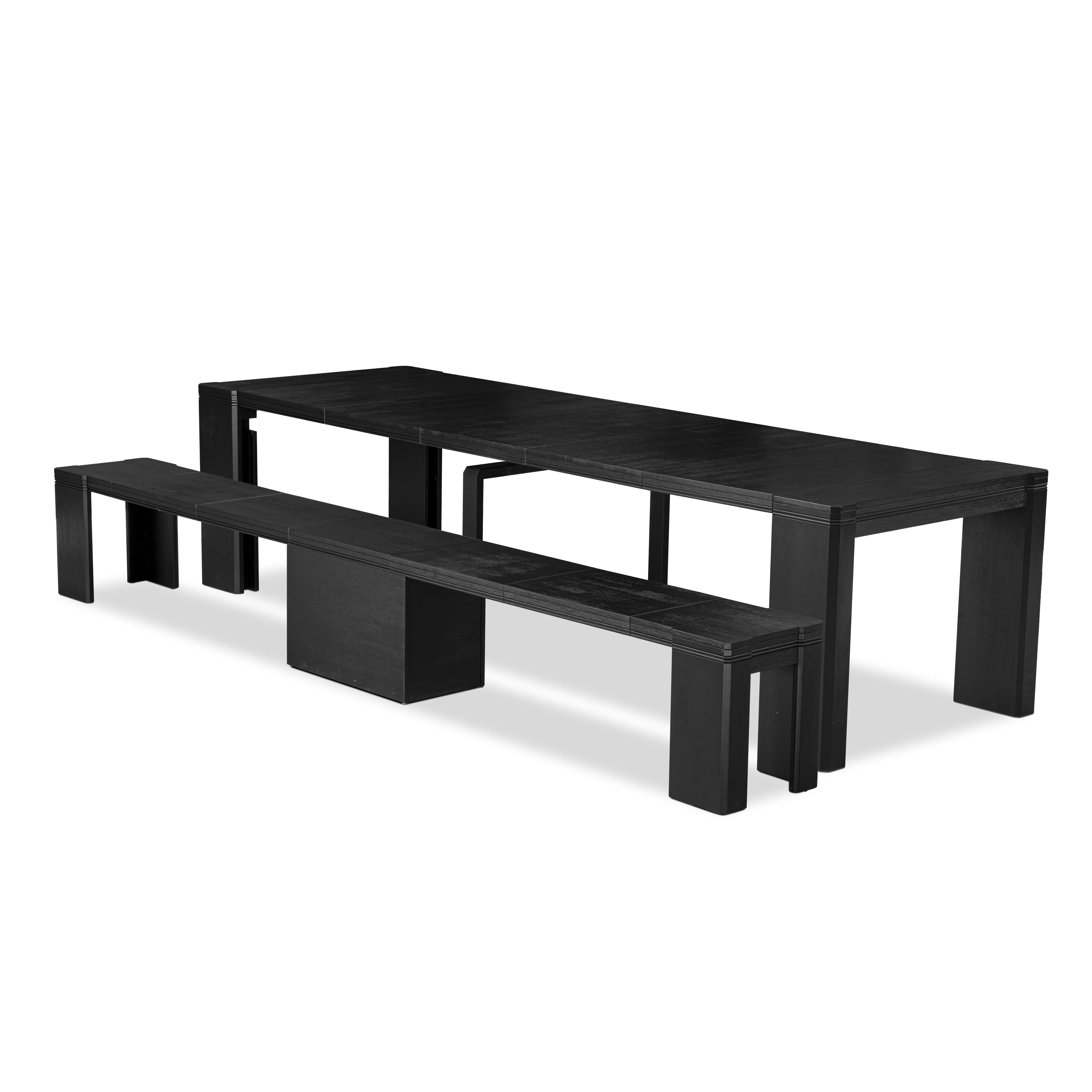 Luxe by East West Furniture - X0000-B06-00 - 2-Piece kitchen table set includes a wire brushed black breakfast table and an antique white wooden bench