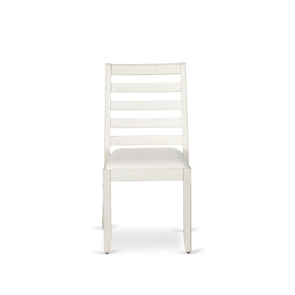 Luxe By East West Furniture X1PWT01 Dining Room Chair with Cream Linen Fabric and upholstered back Antique White Finish