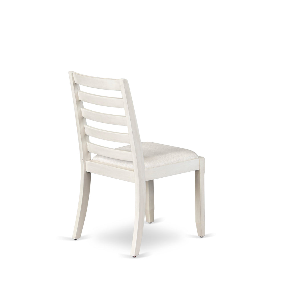 Luxe By East West Furniture X1PWT01 Dining Room Chair with Cream Linen Fabric and upholstered back Antique White Finish