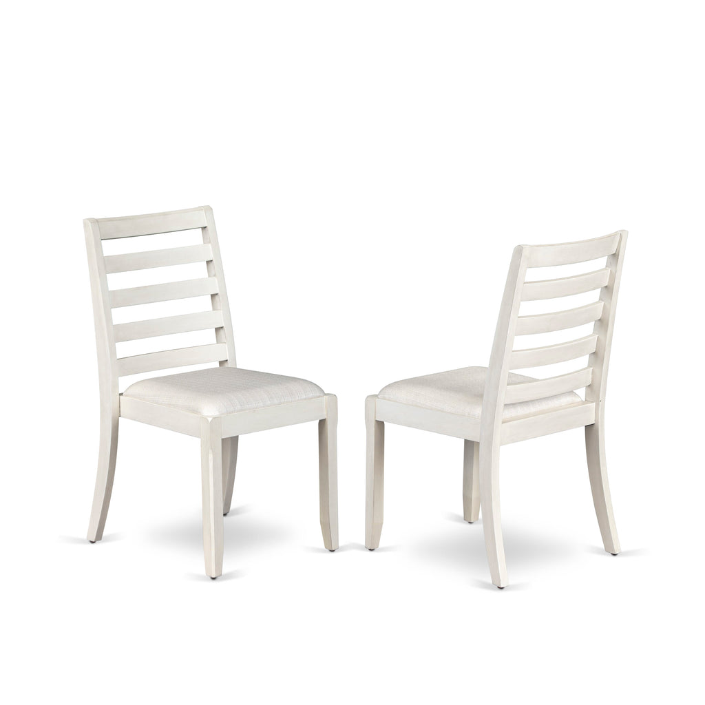 Luxe By East West Furniture X1PWT01 Dining Room Chair with Cream Linen Fabric and upholstered back Antique White Finish