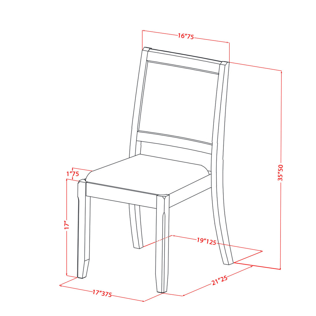 Luxe East West Furniture X02X2-2C6-30 Juego de mesa de comedor de 4 piezas, una mesa de cocina rectangular, un banco de madera y dos sillas apilables de cuero sintético negro cepillado con alambre