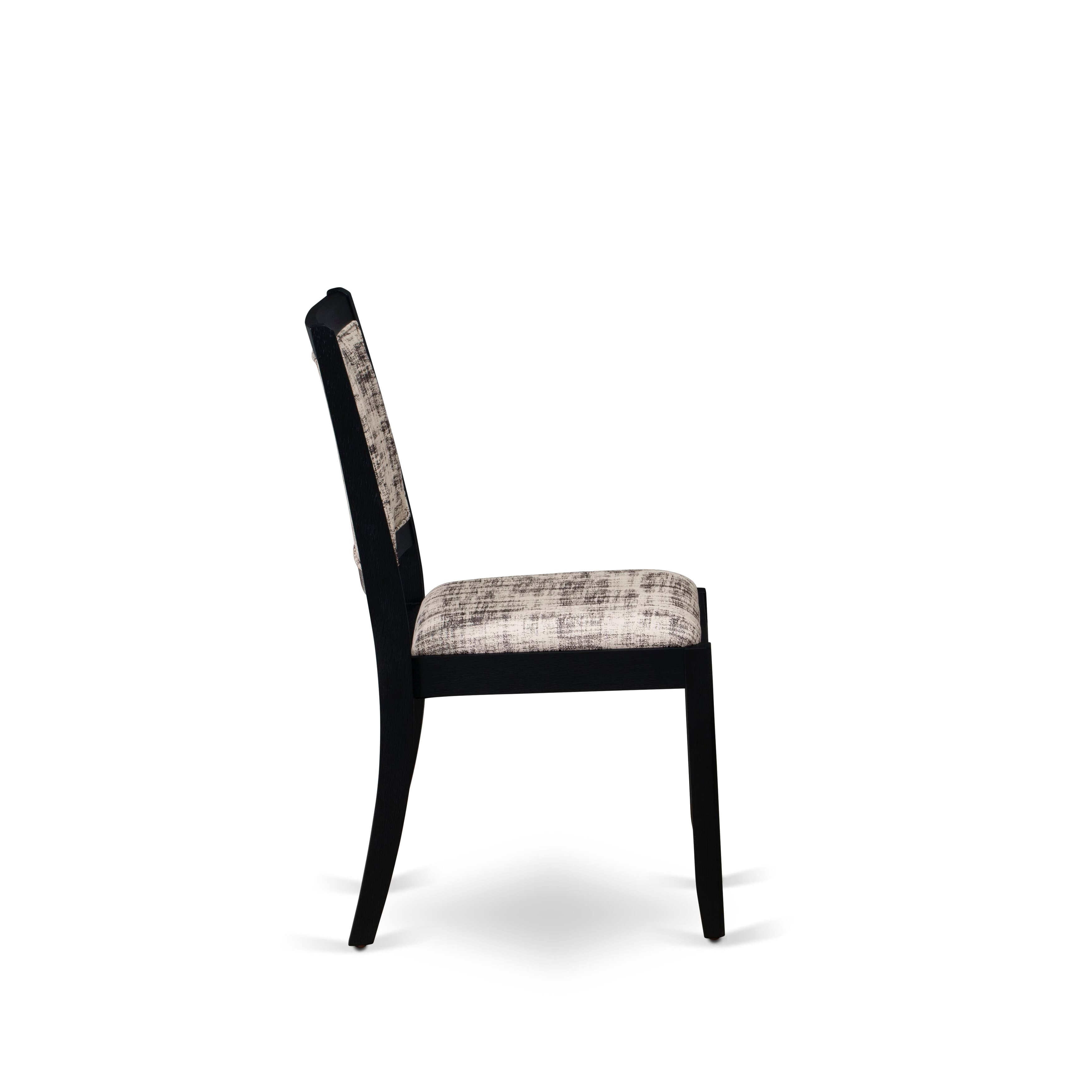 East West Furniture DUX27-BLK-30 -7 Piece Dining Set Includes a Rectangular Table and 6 Stackable Faux Leather Fabric Chairs, Black