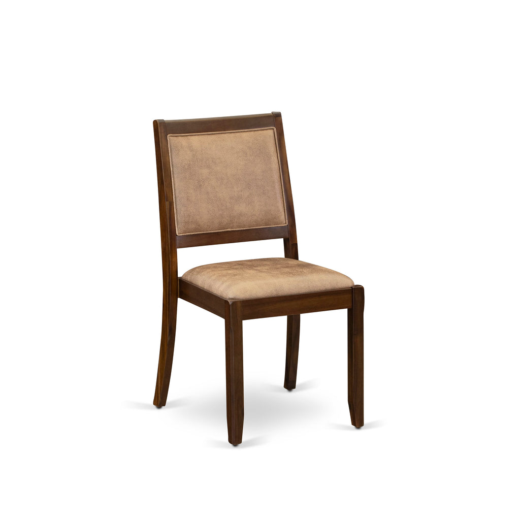 Luxe By East West Furniture X2P8T28 Dining Room Chair with brown textured Faux Leather and upholstered back