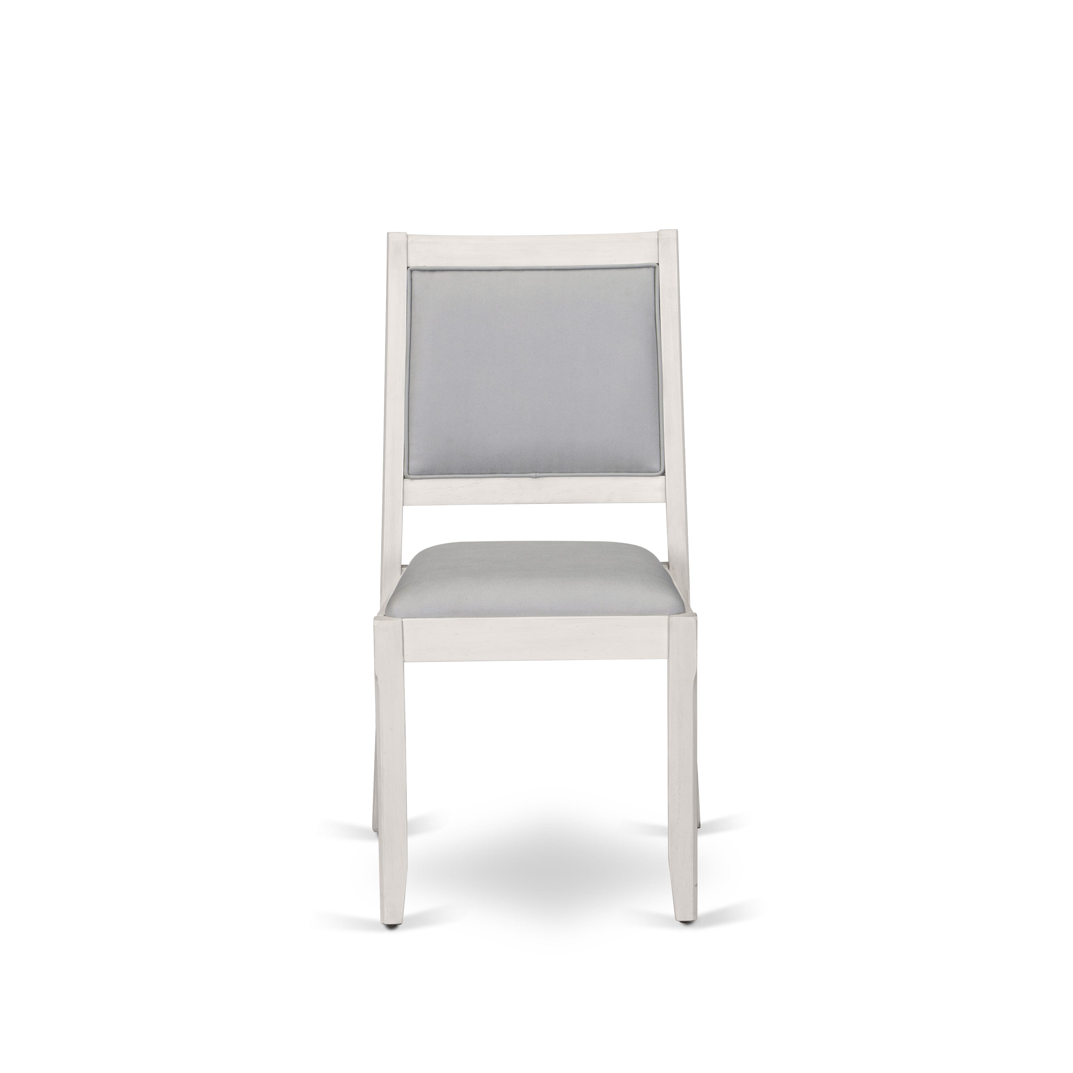 X12X2-0CW-27 -14 Pieces Extendable Dining Set Includes 1 Rectangle Xtenczar Dining Table, 1 Coffee Table, 12 Light Gray Faux Leather Stackable Dining Chairs, Antique White