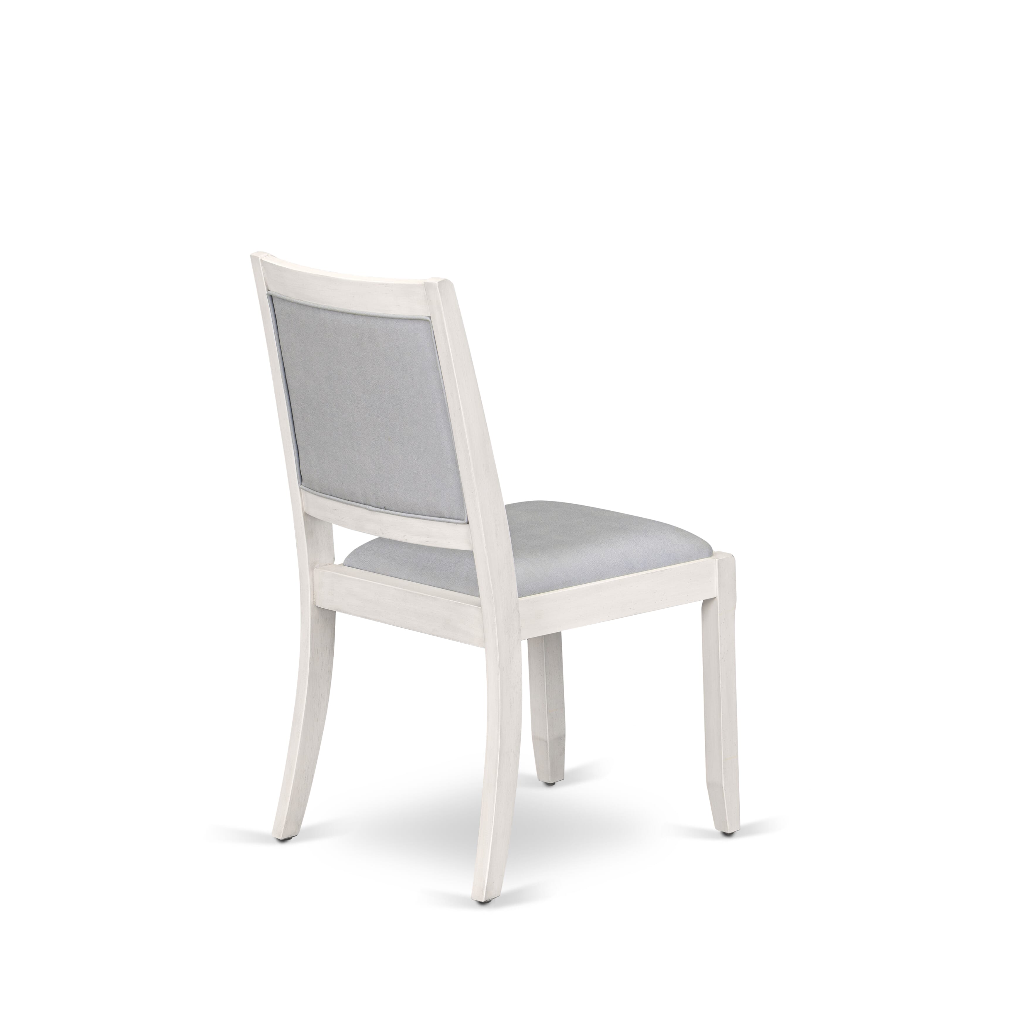 X12X2-00W-27 -13 Pieces Extendable Dining Set Includes a Rectangle Xtenczar Dining Table and 12 Light Gray Faux Leather Stackable Dining Chairs, Antique White