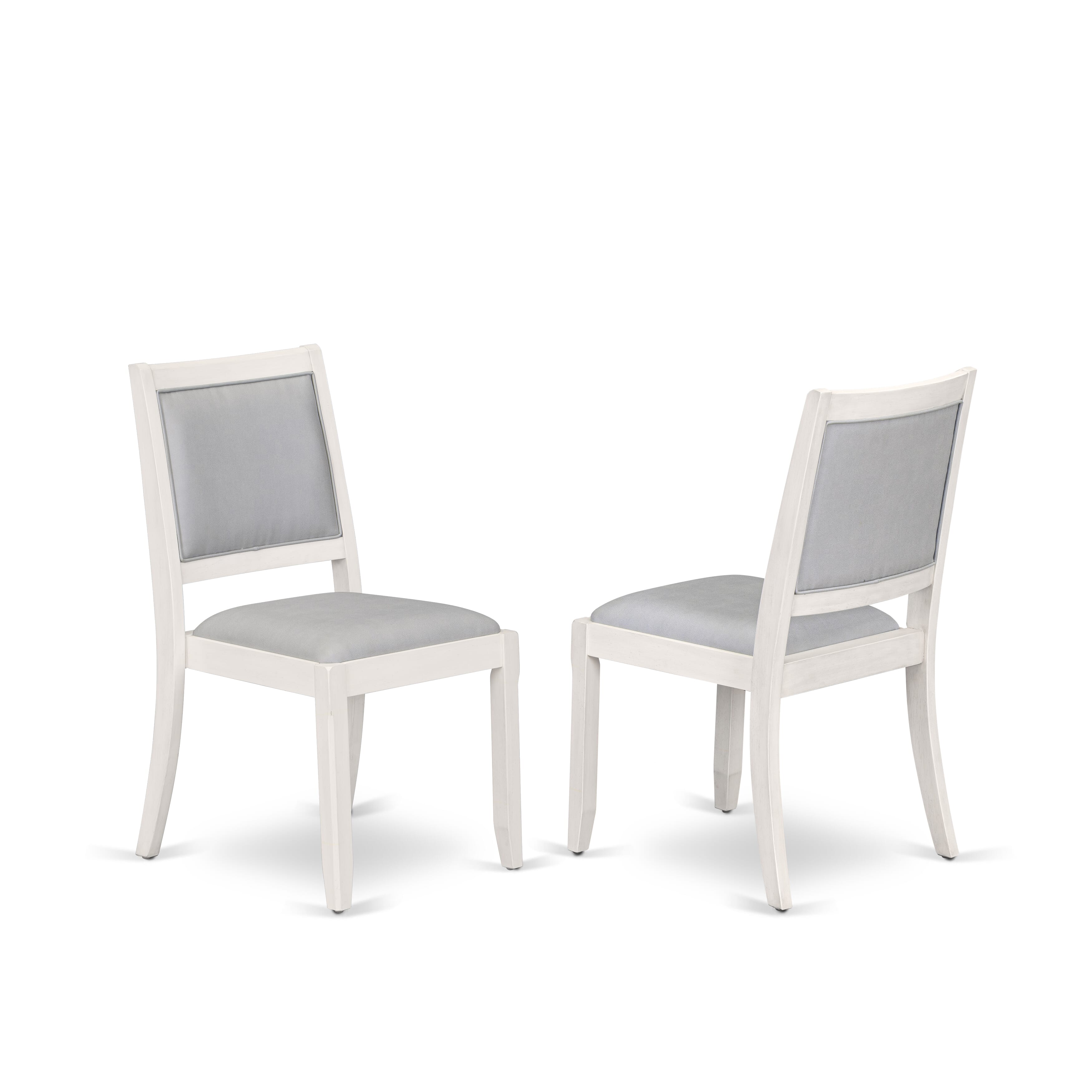 X12X2-00W-27 -13 Pieces Extendable Dining Set Includes a Rectangle Xtenczar Dining Table and 12 Light Gray Faux Leather Stackable Dining Chairs, Antique White