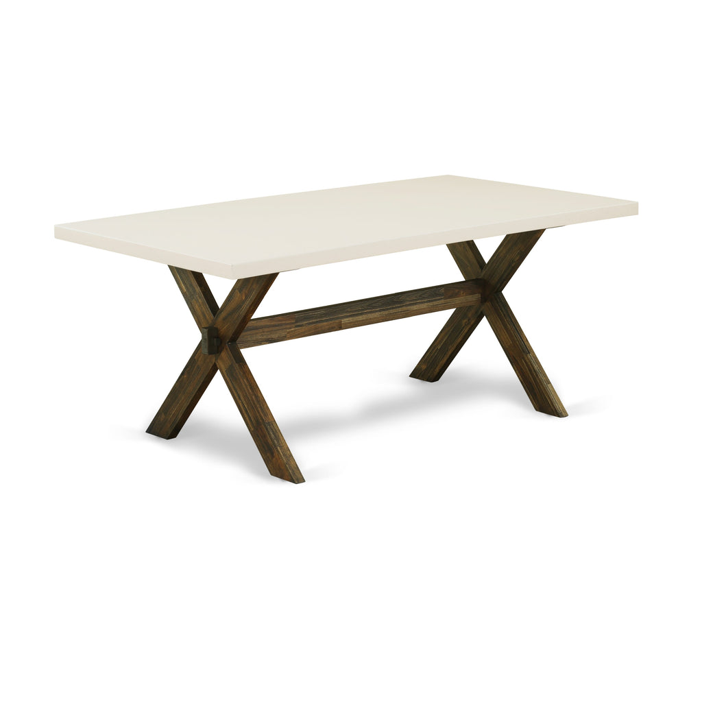 Mesa de comedor moderna estilo X de East West Furniture XT727: una mesa de cocina rectangular con patas elegantes