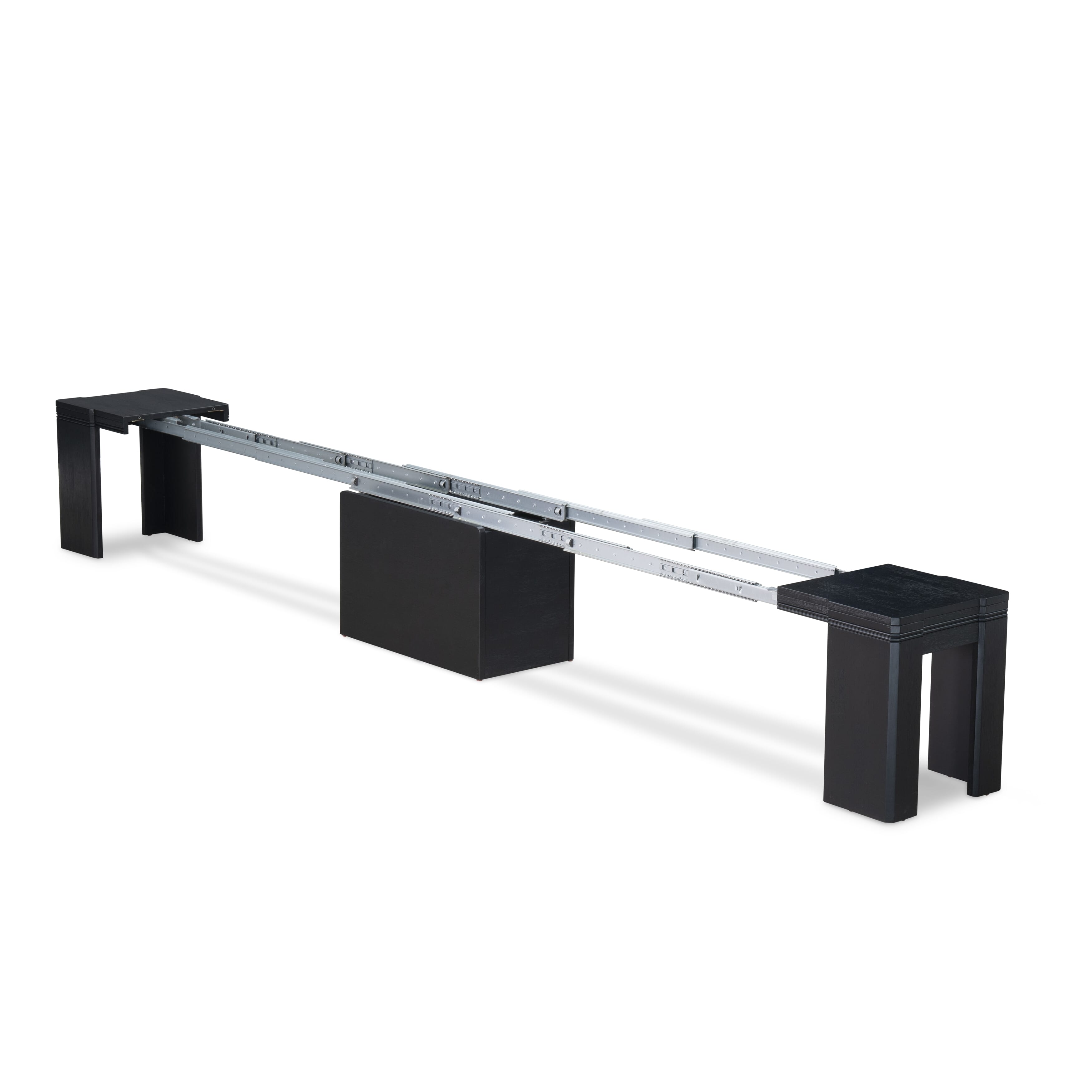 Luxe by East West Furniture - X0000-BC6-00 - 2-piece kitchen table set includes a wire brushed black breakfast table and an antique white wooden bench with a coffee table