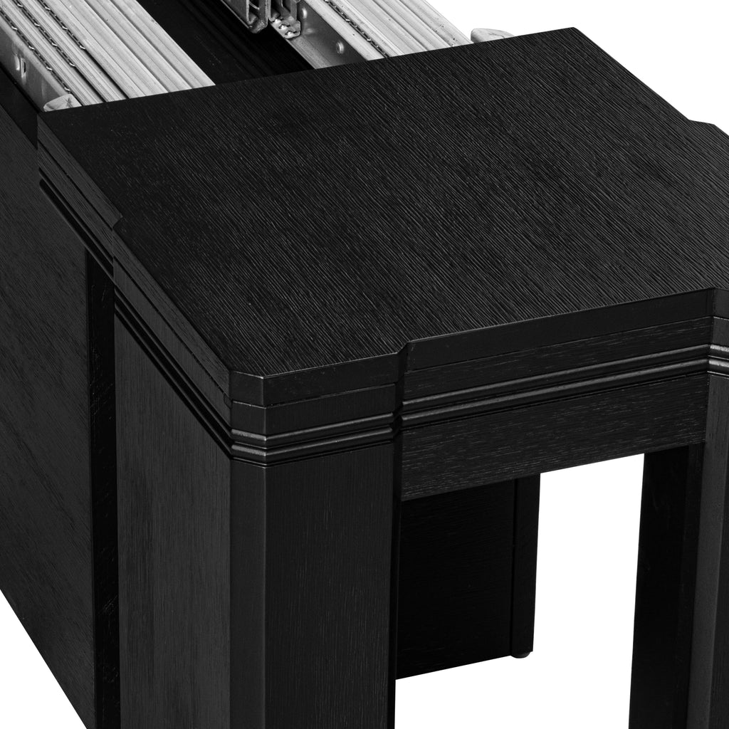 Luxe by East West Furniture X0000-2C6-00 - 4 Pieces Extendable Dining Set Includes 1 Extendable Kitchen Table, 1 Coffee Table and 2 Modern Benches, Wire Brushed Black.